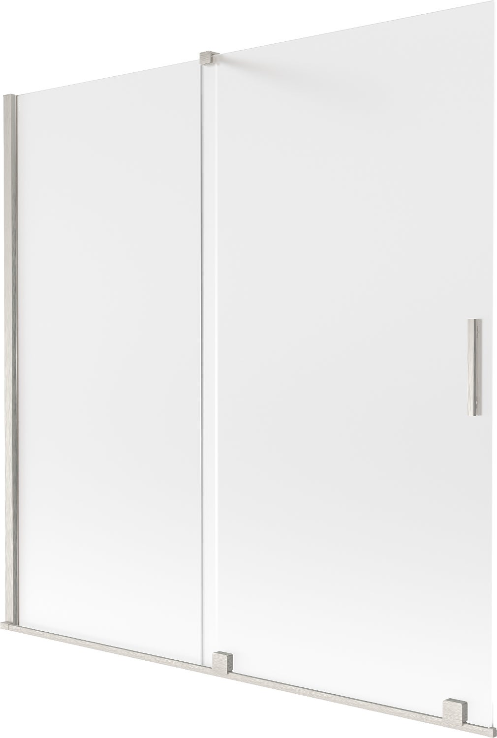 Mexen Velar parawan nawannowy 2-skrzydłowy rozsuwany 160 x 150 cm, szron, nikiel szczotkowany - 896-160-000-31-97