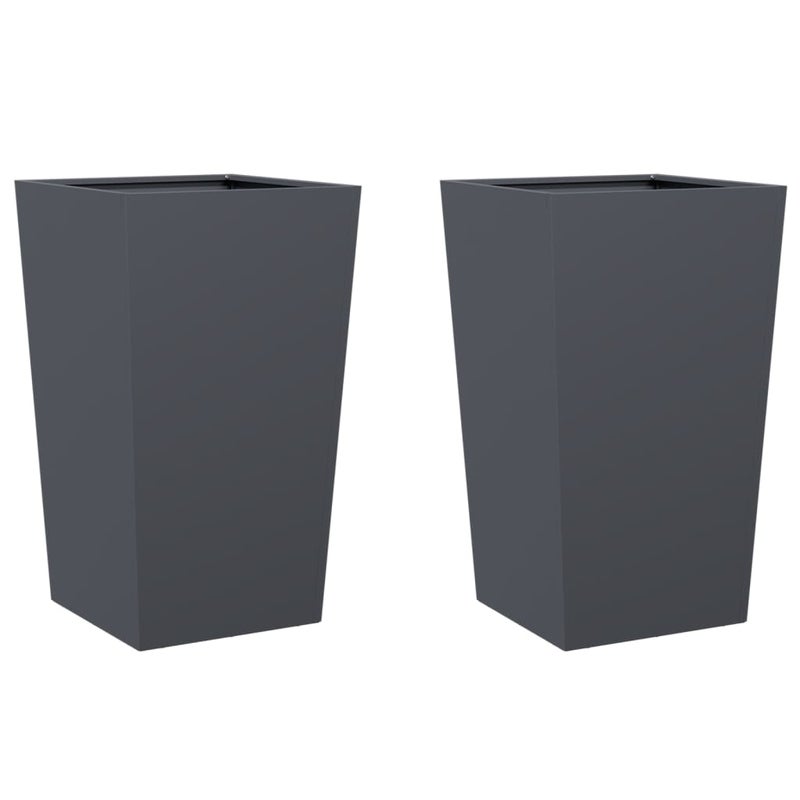 2x Donica Ogrodowa Metalowa Antracytowa z Dnem na Taras
