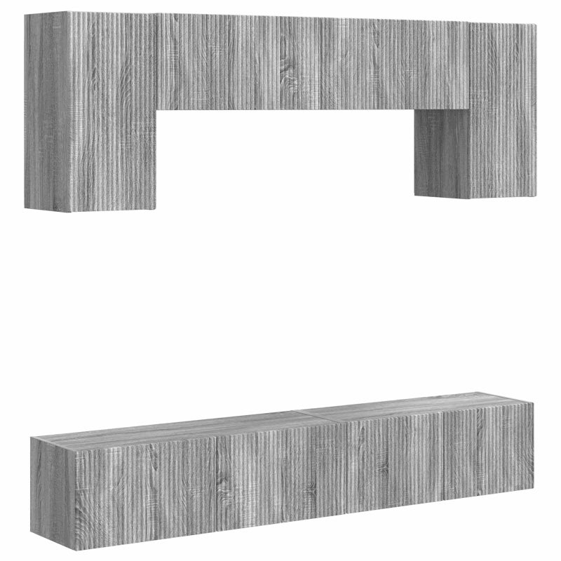 Zestaw szafek RTV 4 pcs Szary Sonoma Drewno inżynieryjne