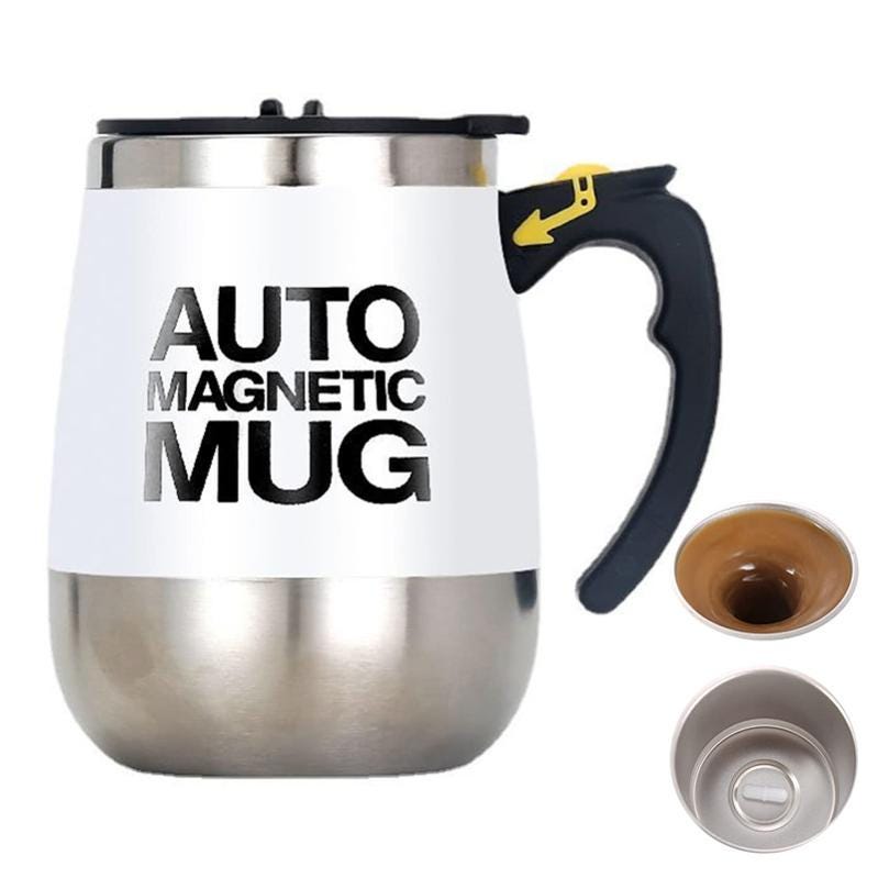 Automatyczny kubek do kawy z funkcją mieszania – inteligentny podgrzewacz do napojów z ładowaniem USB – kubek ze stali nierdzewnej do kawy – 400 ml