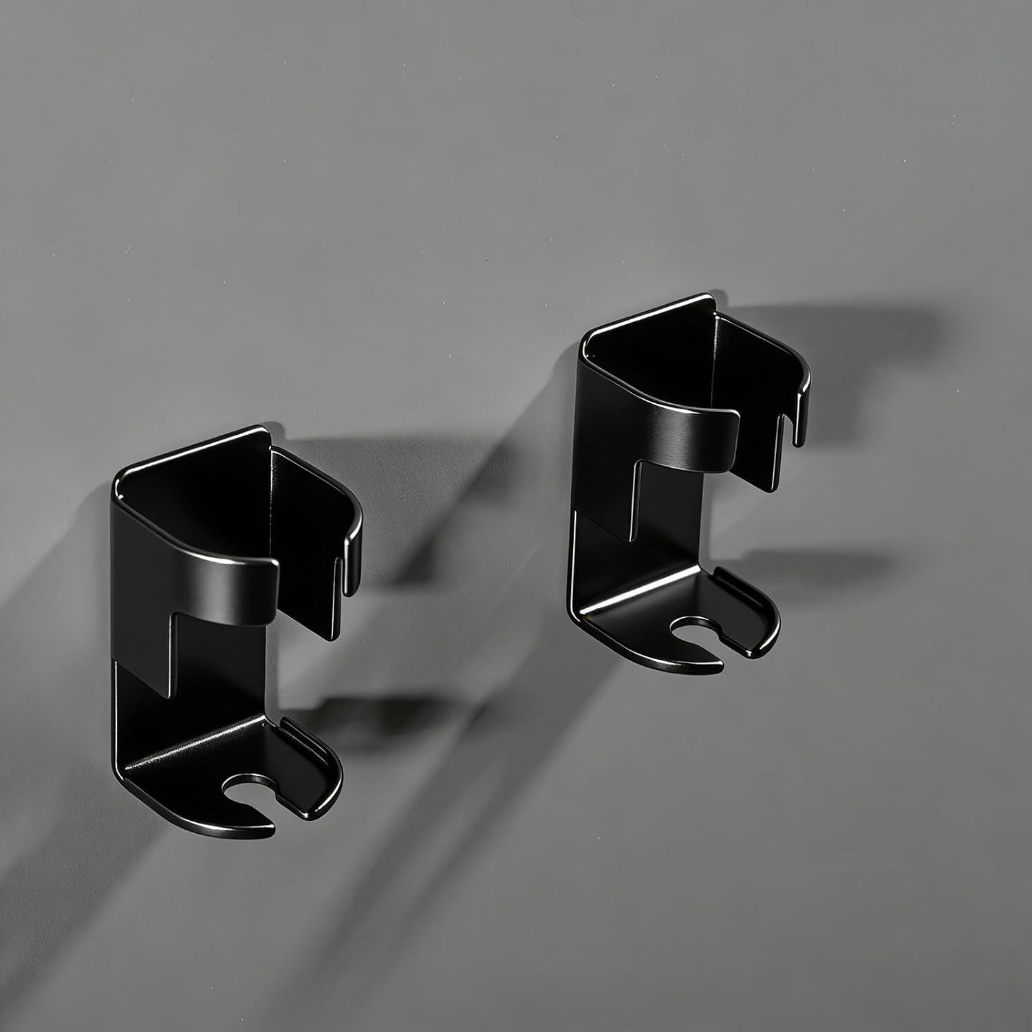 Całkowicie metalowy uchwyt na szczoteczkę do zębów - Nano klejący uchwyt ścienny do ładowania szczoteczek do zębów - zestaw 2 szt. - (matowy czarny)