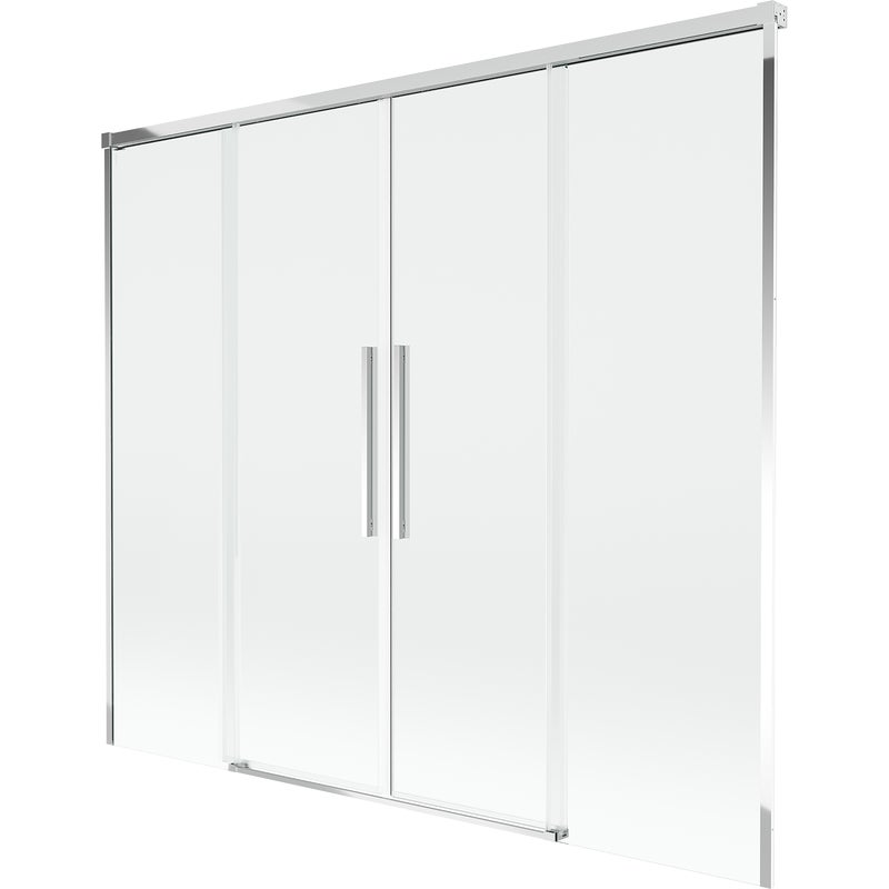 Mexen Rox parawan nawannowy 2-skrzydłowy rozsuwany 190 x 150 cm, transparent, chrom - 8C9-190-002-01-00