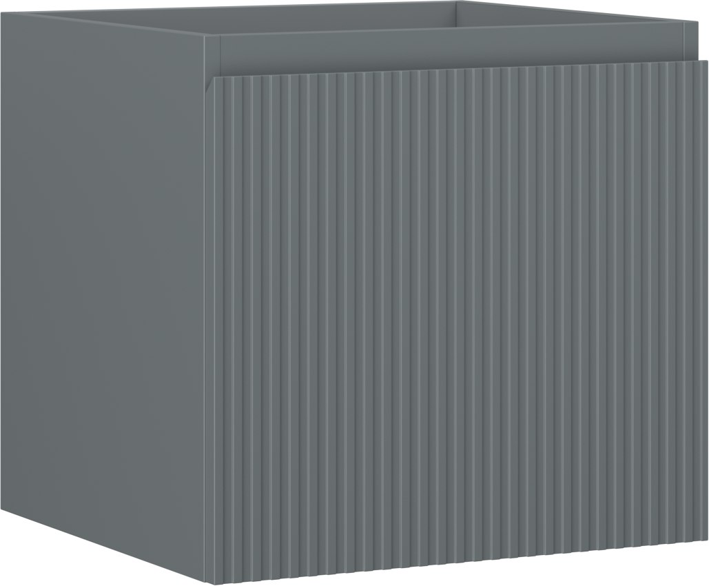 Mexen Rivel szafka łazienkowa podumywalkowa 50 cm, 1 szuflada, ryflowana , grafit mat - 91A20-05047-1-BF66
