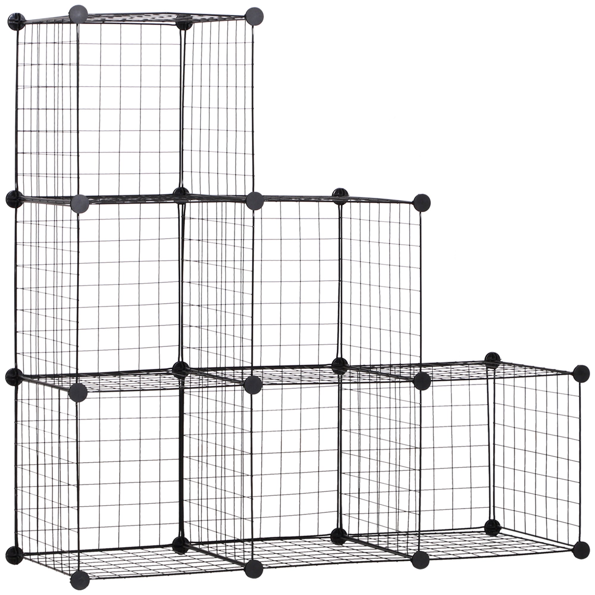 Półka metalowa modułowa, czarna, 109x37x109 cm