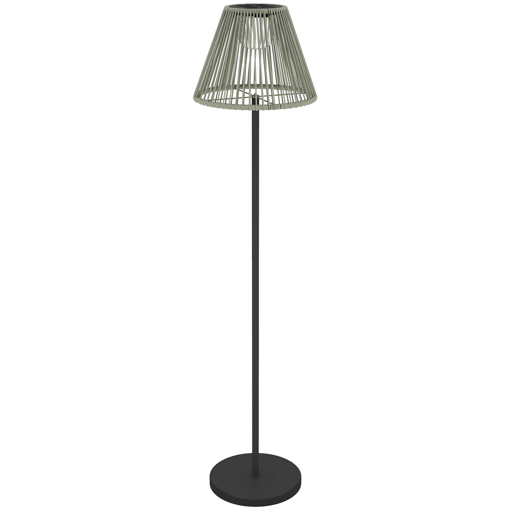 Lampa solarna stojąca w stylu rattanowym, lampa solarna z czujnikiem światła, 25 diod LED, oświetlenie solarne w stylu boho, Ø33 x 135 cm