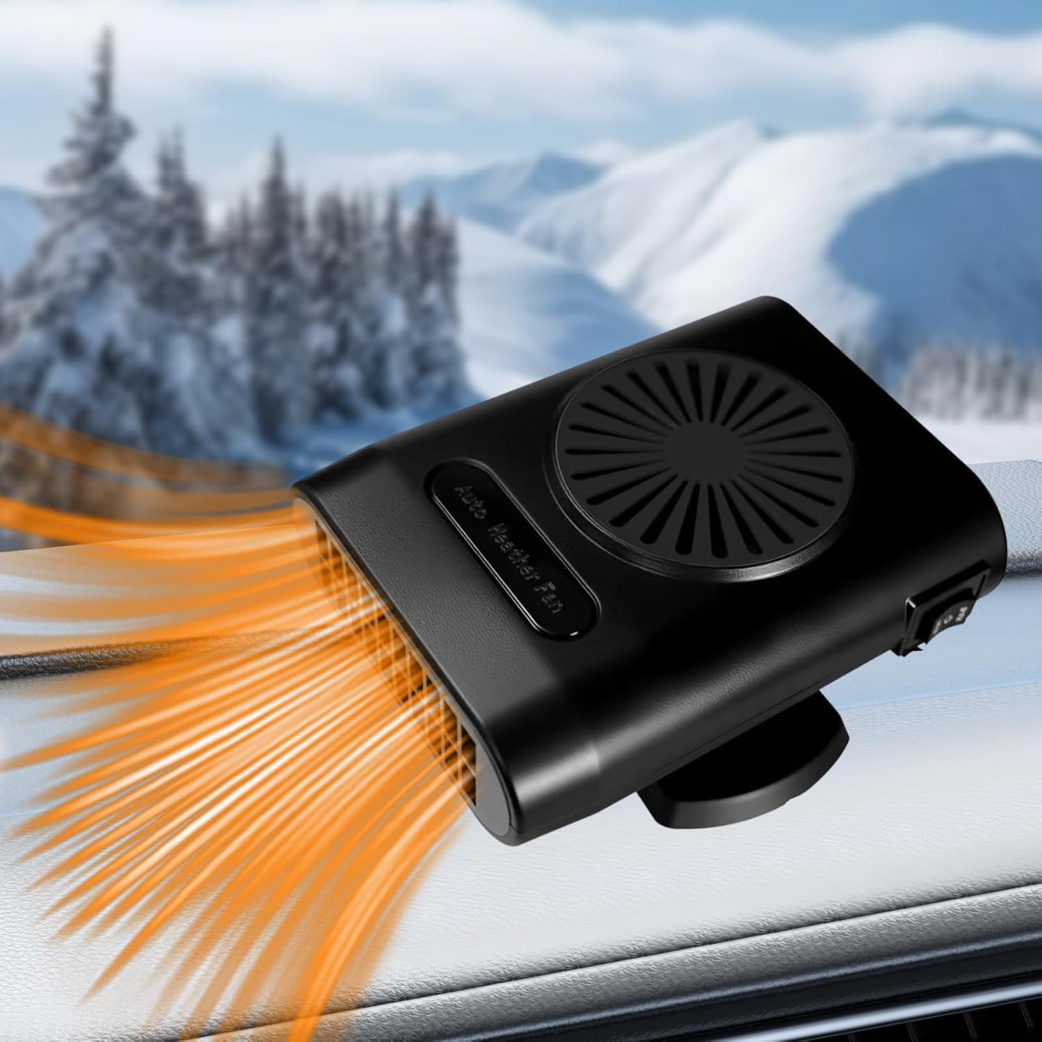 Ogrzewacz samochodowy, przenośny 12 V 200 W na zimę, przeciwmgielny, szybko nagrzewający, do przedniej szyby, podłączany do gniazda zapalniczki samoch