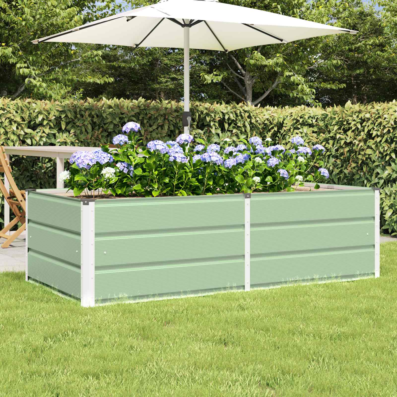 Donica Zielony 160 x 80 x 45 cm Stal vidaXL