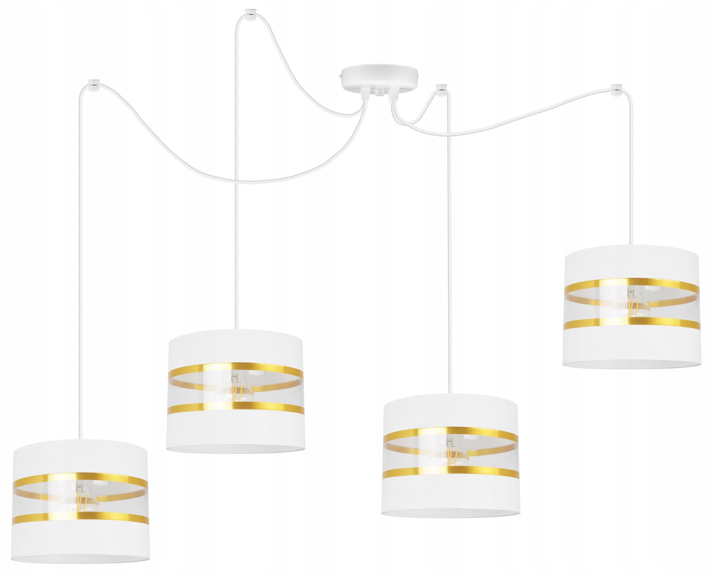 Lampa sufitowa wisząca Light Home LH Spider Elegance Gold 4x E27 60W biały