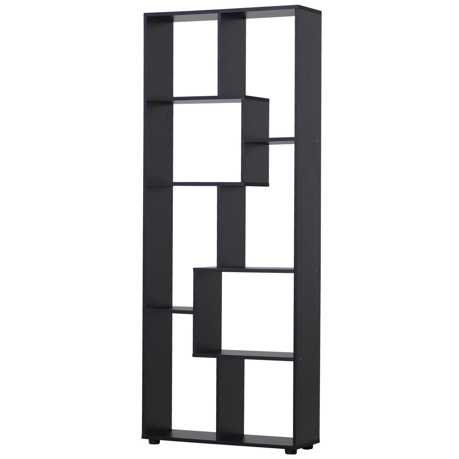 Regał na książki Zigzag, nowoczesny design, 70 dł. x 24 szer. x 178 wys. cm, czarna płyta wiórowa