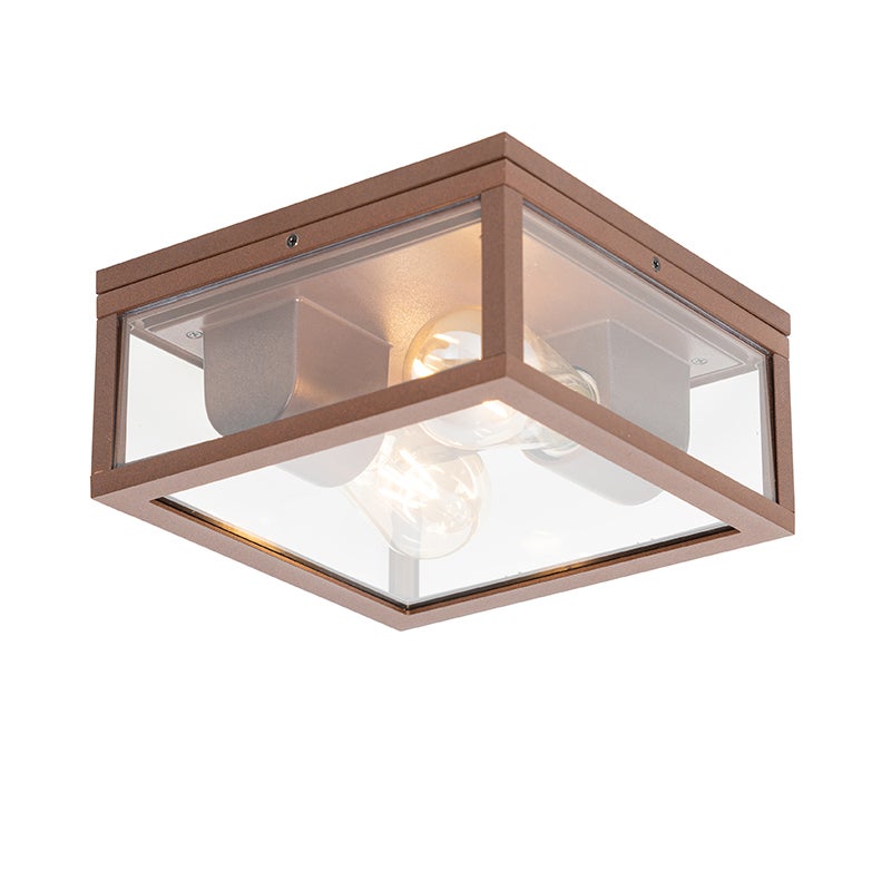 Industrialna lampa sufitowa rdzawo-brązowa IP44 2-światła - Charlois