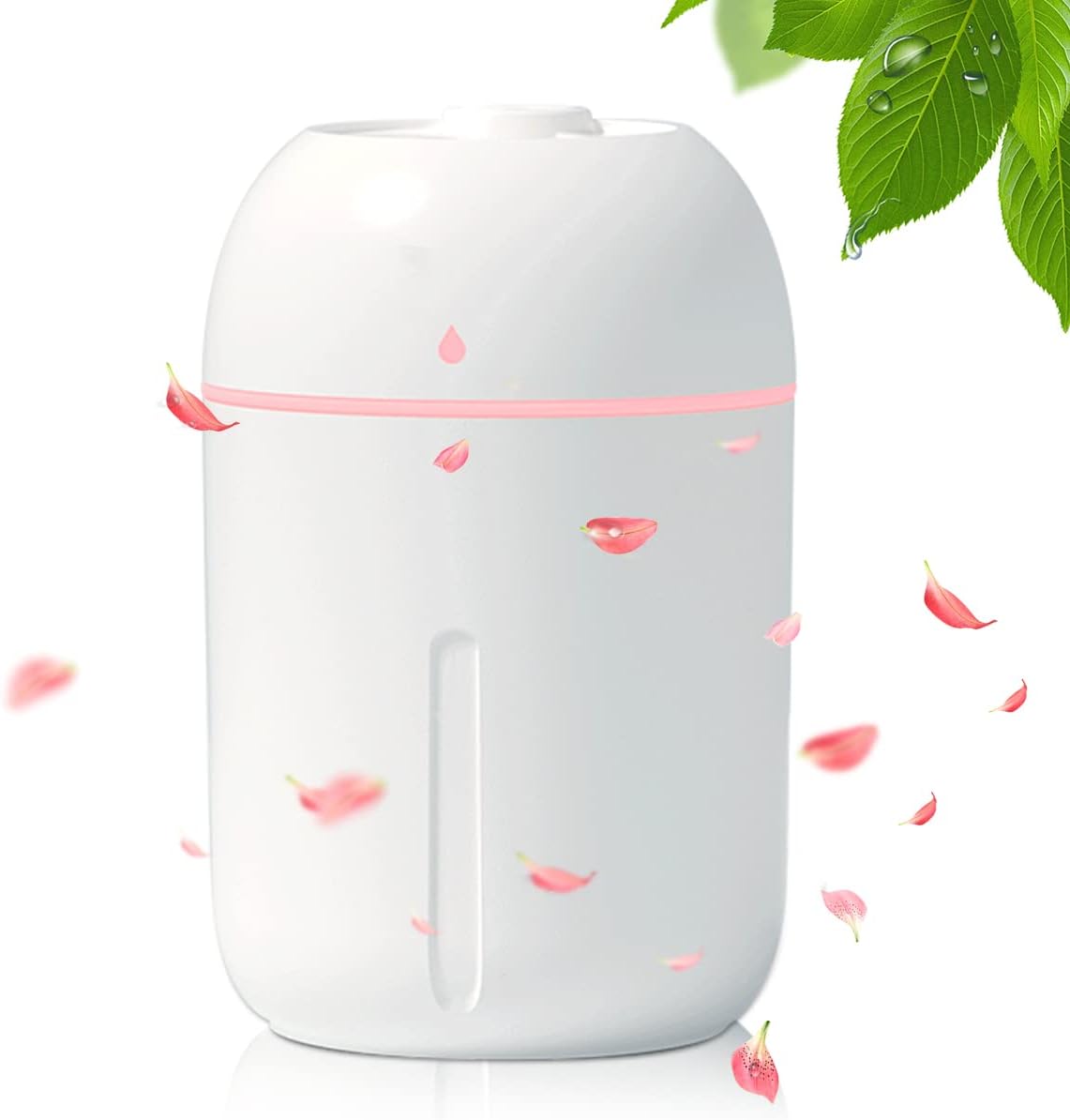 Nawilżacz ultradźwiękowy USB z 330 ml zbiornikiem na wodę, dyfuzorem aromatu, automatycznym wyłączaniem przy niskim poziomie wody, wyjątkowo cichy, i