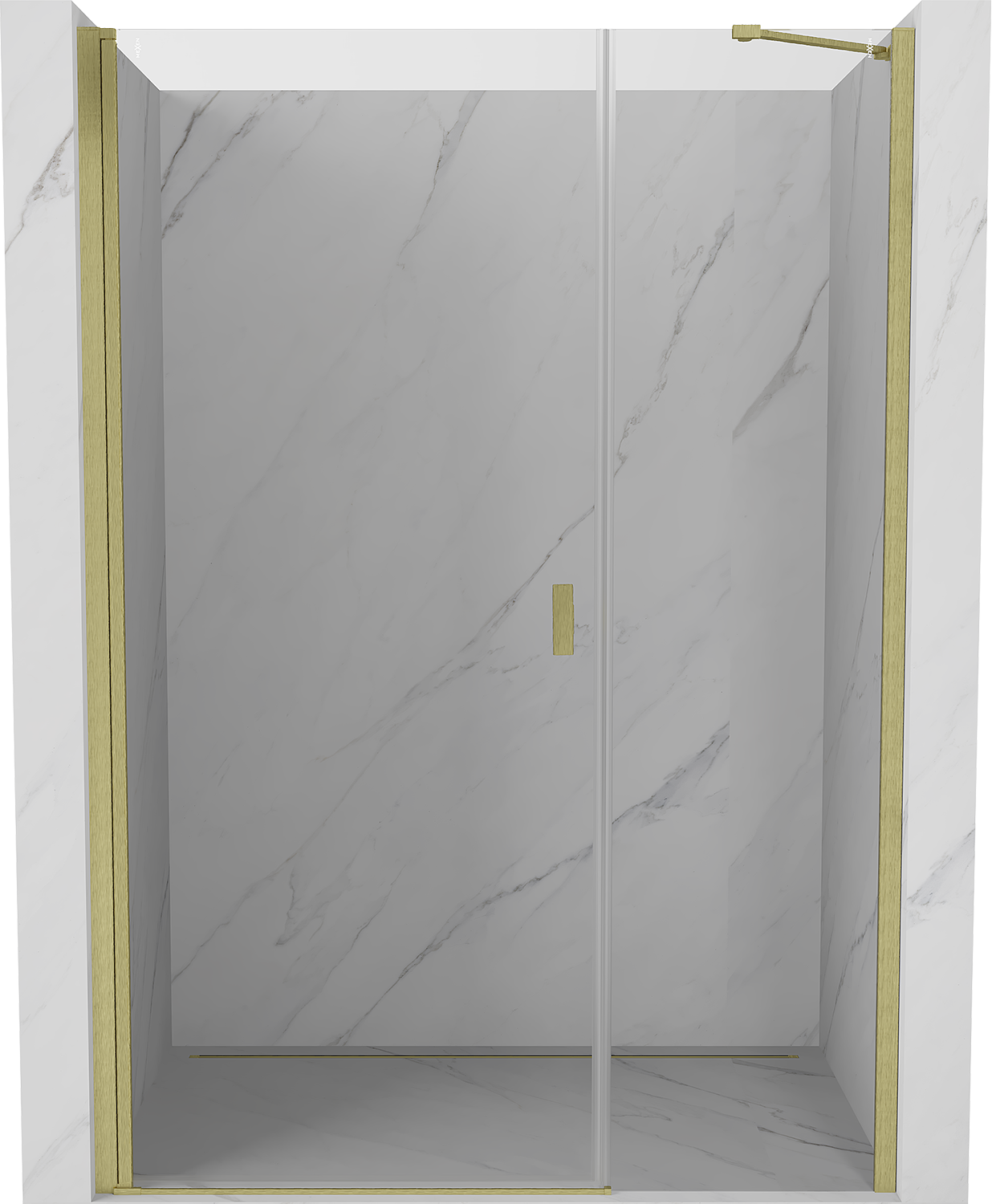 Mexen Mist-B drzwi prysznicowe uchylne 105 cm, transparent, złote szczotkowane - 8A2-105-001-55-00