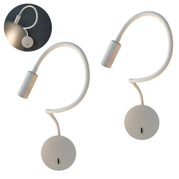 2 x LED Kinkiet USB - 3W Ciepłe Światło, Regulowany Kąt 360° - Wewnętrzna Lampka Nocna do Salonu, Korytarza, Sypialni - Łatwa Instalacja