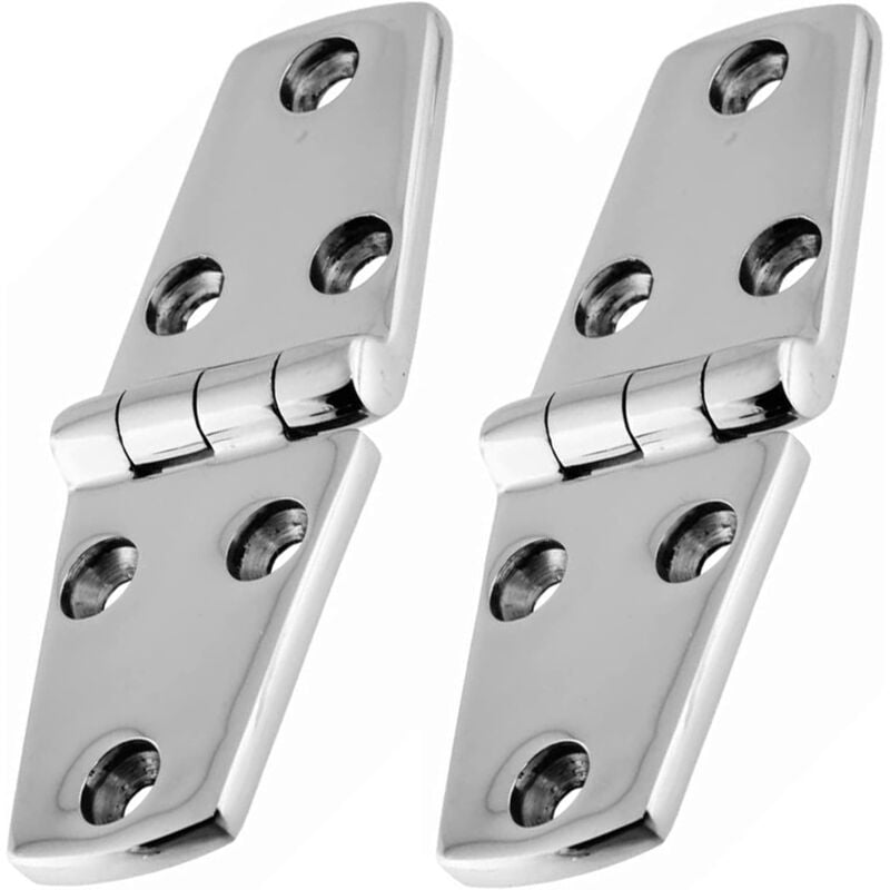 Zestaw 2 zawiasów morskich ze stali nierdzewnej 316, 102 x 38 mm, do drzwi szafek, zawias łączący