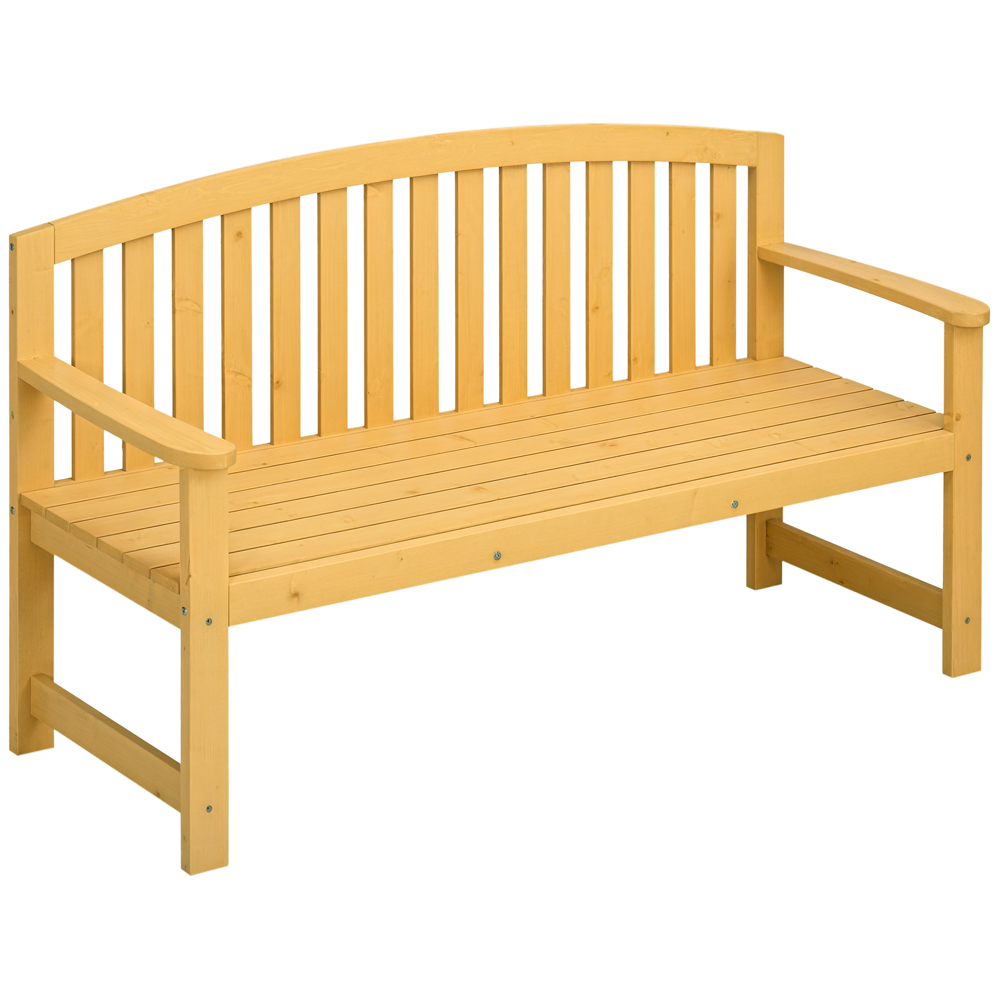 Ławka ogrodowa drewniana dwuosobowa, odporna na warunki atmosferyczne, z oparciem, maksymalne obciążenie 240 kg, 140 x 50 x 85 cm, kolor pomarańczowy