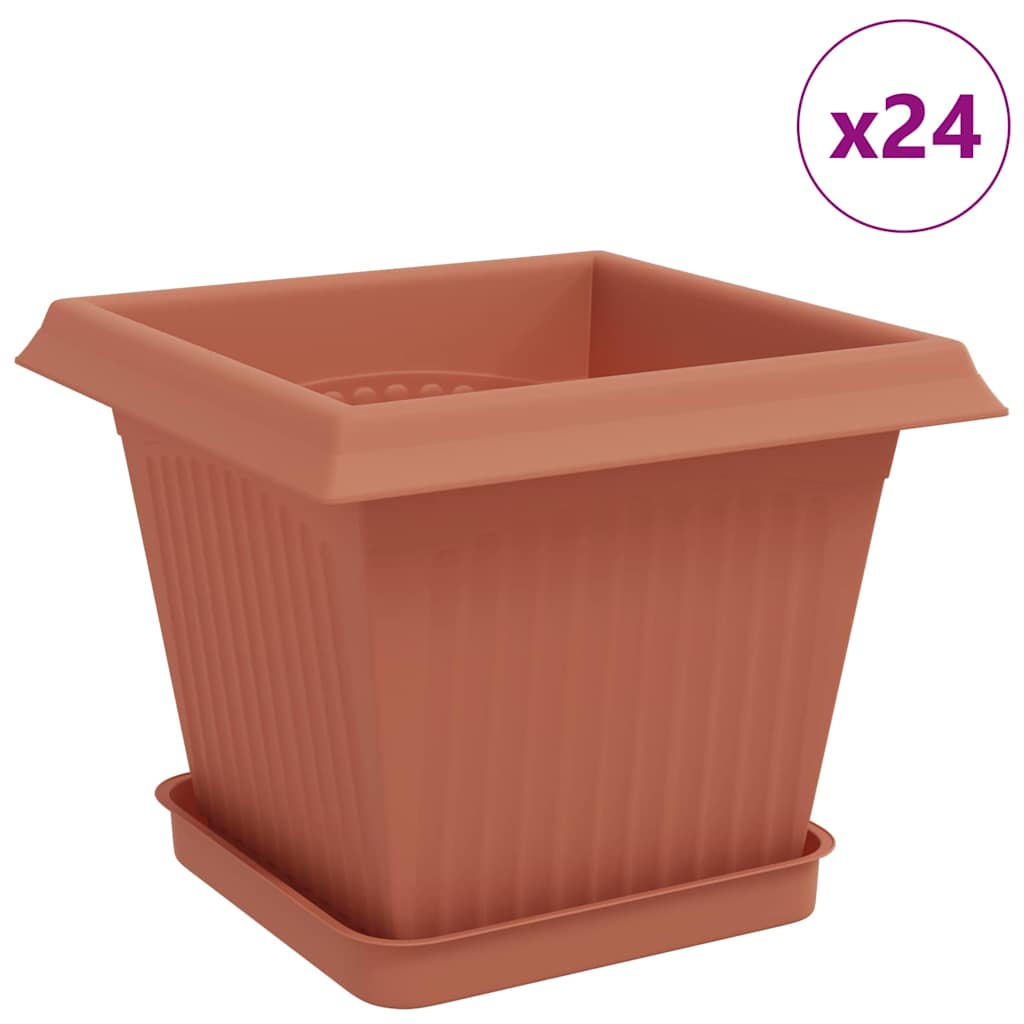 Doniczki 24 pcs Czerwony ceglasty 20 x 20 x 16 cm