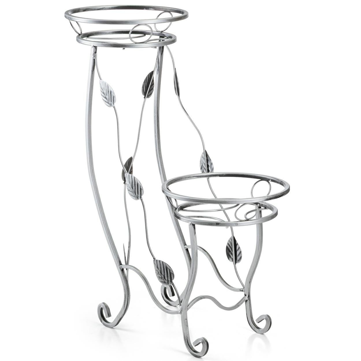 Kwietnik Julyan Dąstal metalowy na 2 donice srebrny 70x50x25 cm 1 szt.