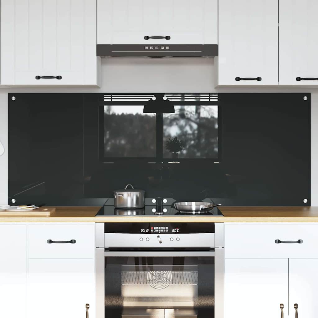 Panel kuchenny 2 pcs Ciemnoszary 80 x 60 cm szkło hartowane vidaXL