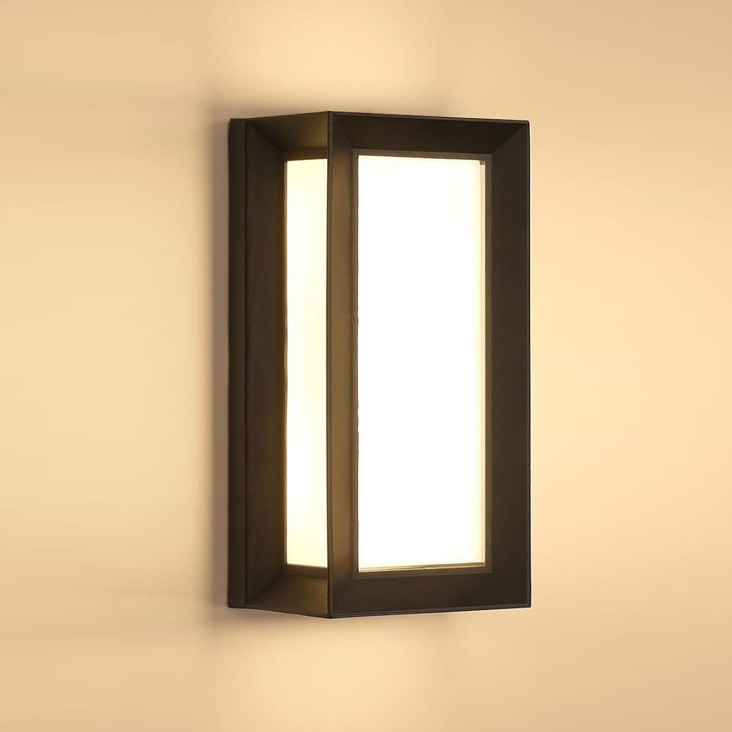 Lampa zewnętrzna 18w, prostokątna lampa zewnętrzna z aluminium, lampa zewnętrzna wodoodporna IP65, światło neutralne.