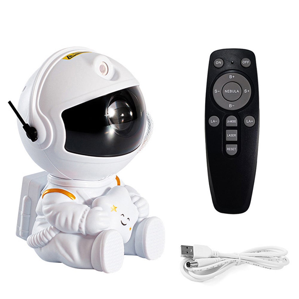 Projektor astronautów, projektor gwieździstego nieba z 7 trybami, projektor galaktyk z pilotem, obrotowy projektor nocnego światła 360°