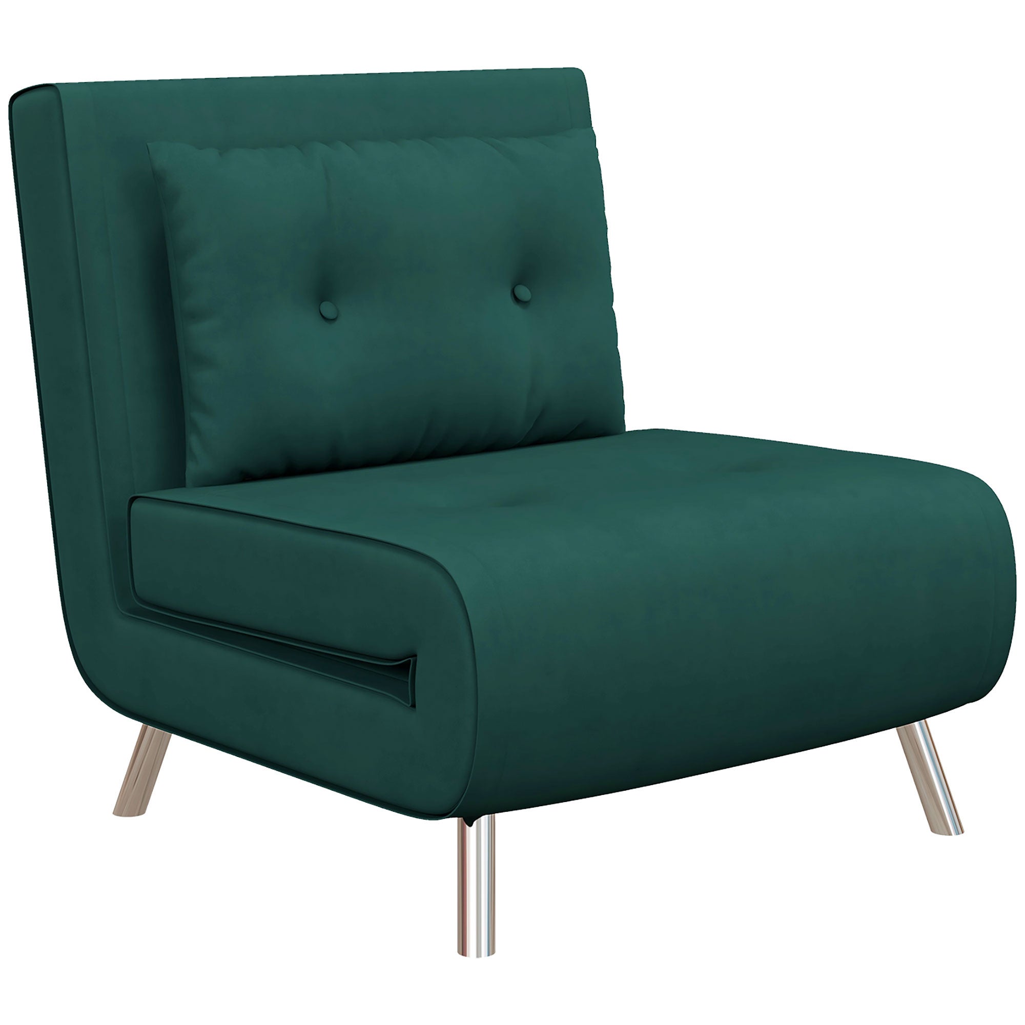 Krzesło do spania krzesło składane z funkcją spania pojedyncza sofa z poduszkami łóżko dla gości sofa tapicerowana aksamitna ciemnozielona 77 x 88 x