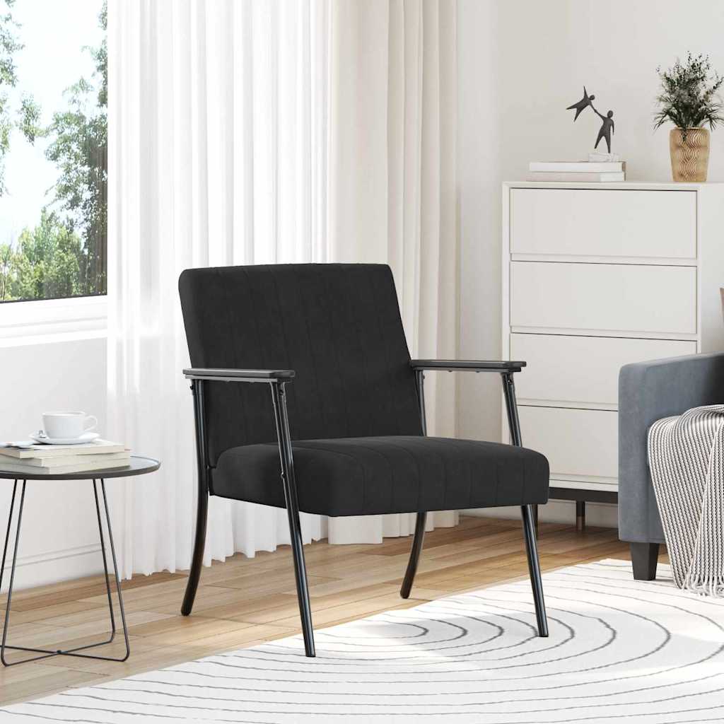 fotel Czarny 59 x 75 x 78 cm Aksamit vidaXL