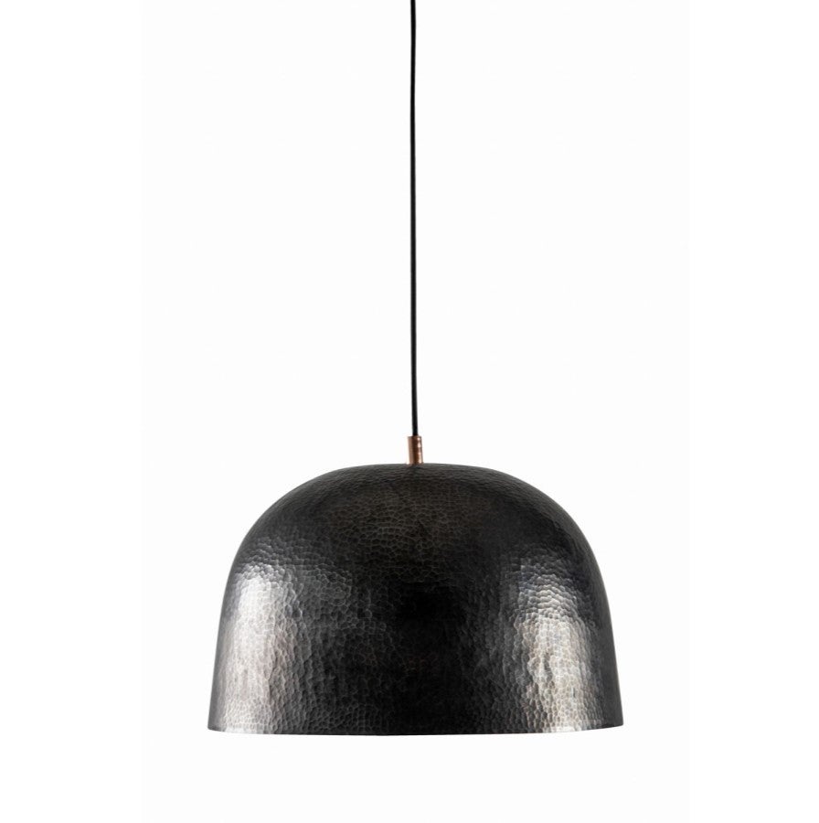 Ręcznie wykonana lampa wisząca z miedzi z Meksyku Serbal – Lampa sufitowa vintage ręcznie wykonana z miedzi | Kinkiet sufitowy vintage 34,5x22 cm