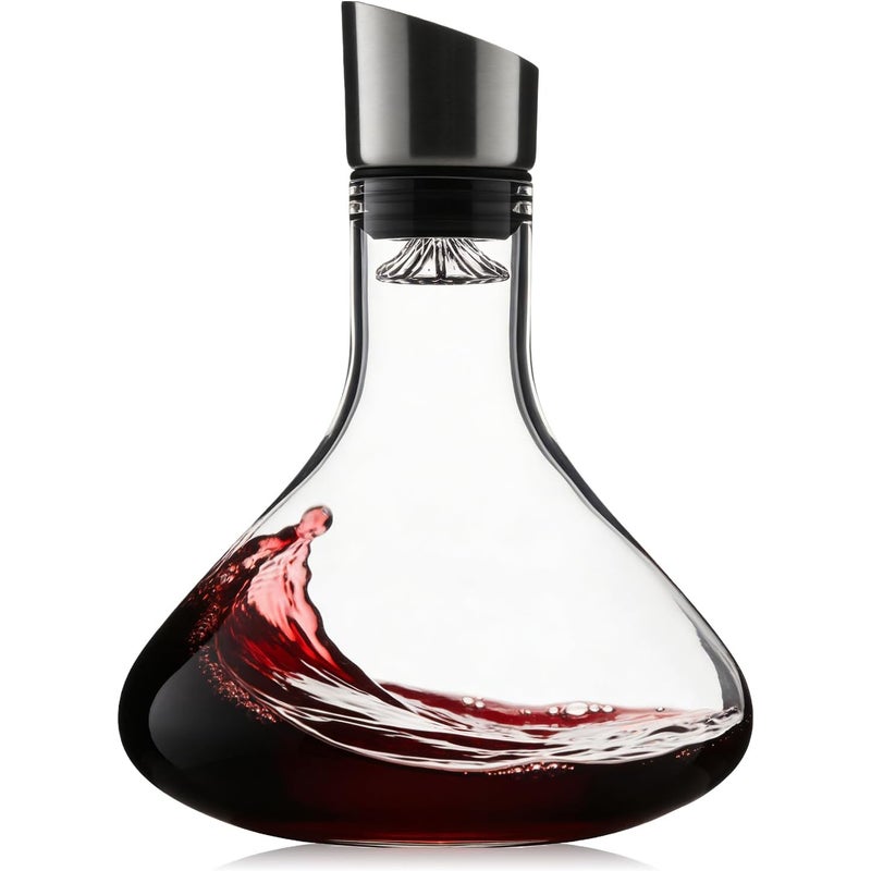 Karafka do czerwonego wina z napowietrzaczem - Dekanter ze szkła kryształowego - Dekanter ze zintegrowanym napowietrzaczem (1500 ml)