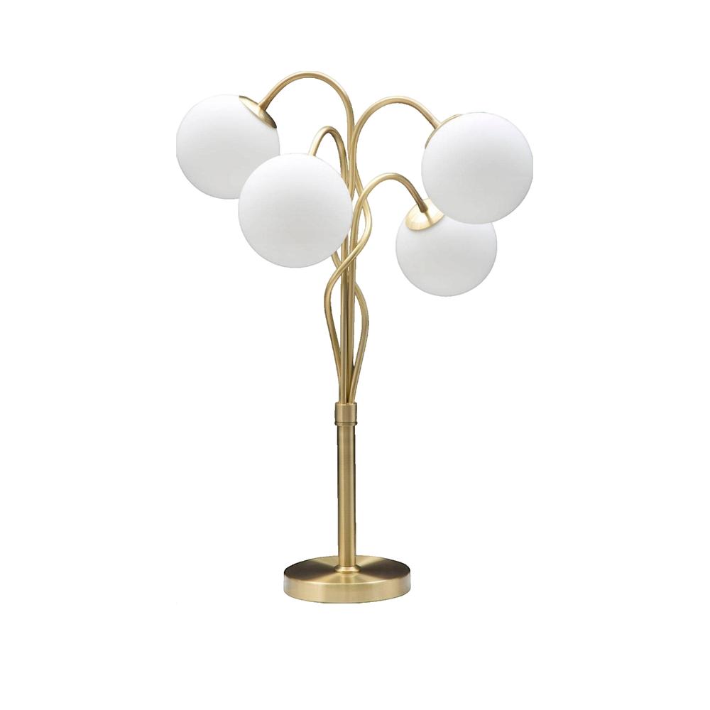 Lampa stołowa atmosphera GLAMY metal złoty i szkło opalowe