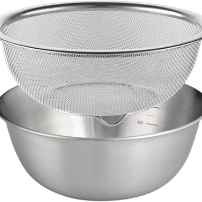 Durszlak ze stali nierdzewnej 304 z miską do mieszania, durszlak do makaronu i spaghetti, 18 cm