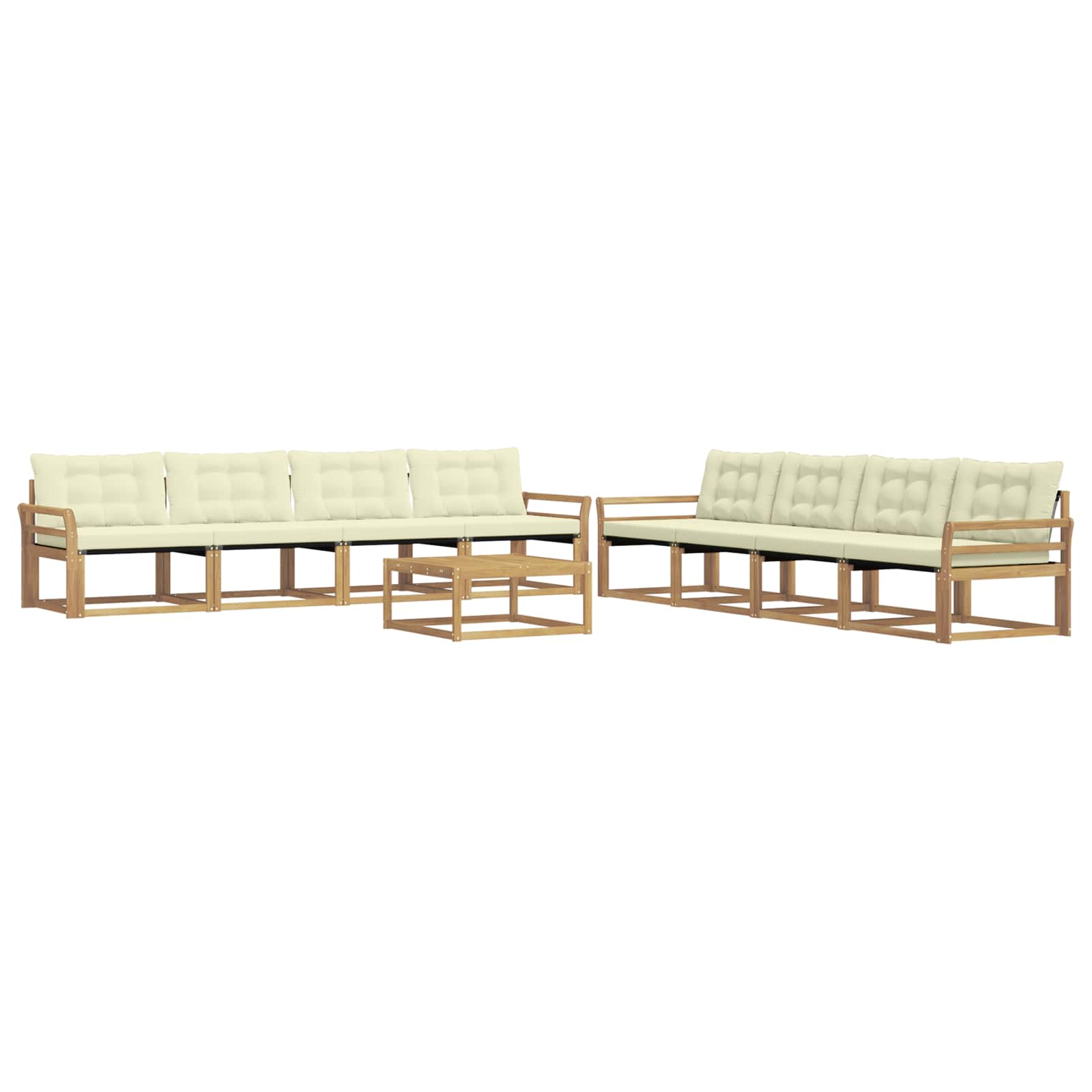 Zestaw sof na zewnątrz 9 pcs Biały i kremowy 79 x 79 x 37 cm
