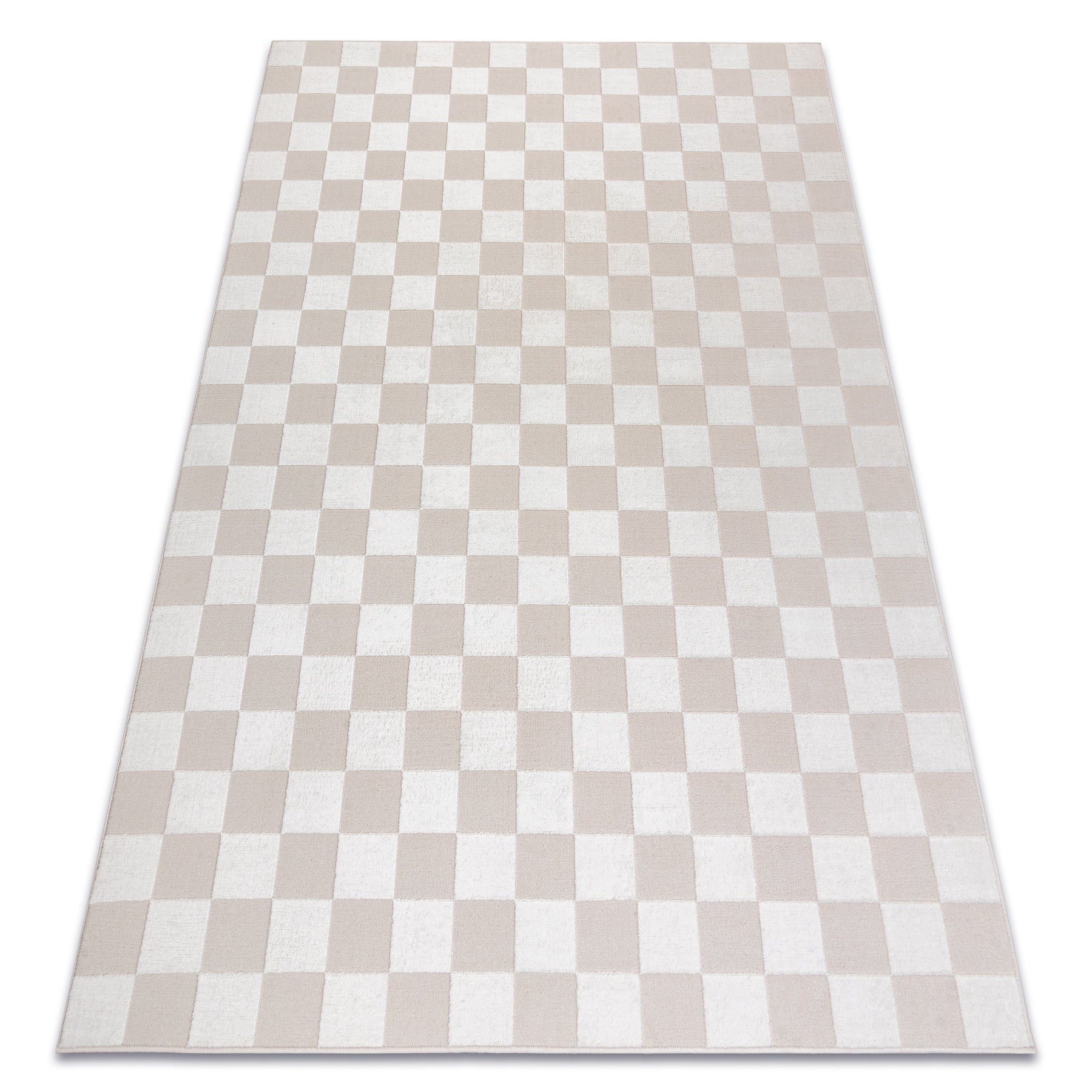 Dywan AURA EB112 krem - Szachownica, strukturalny, nowoczesny 80x150 cm