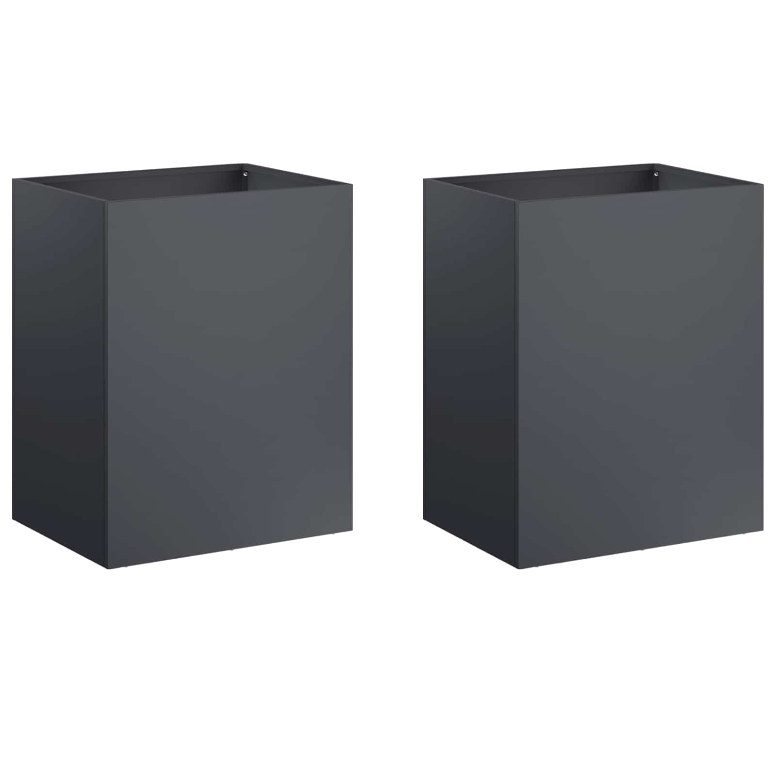 2x Donica Ogrodowa Stalowa 40x30x50 cm Antracytowa na Taras na Balkon