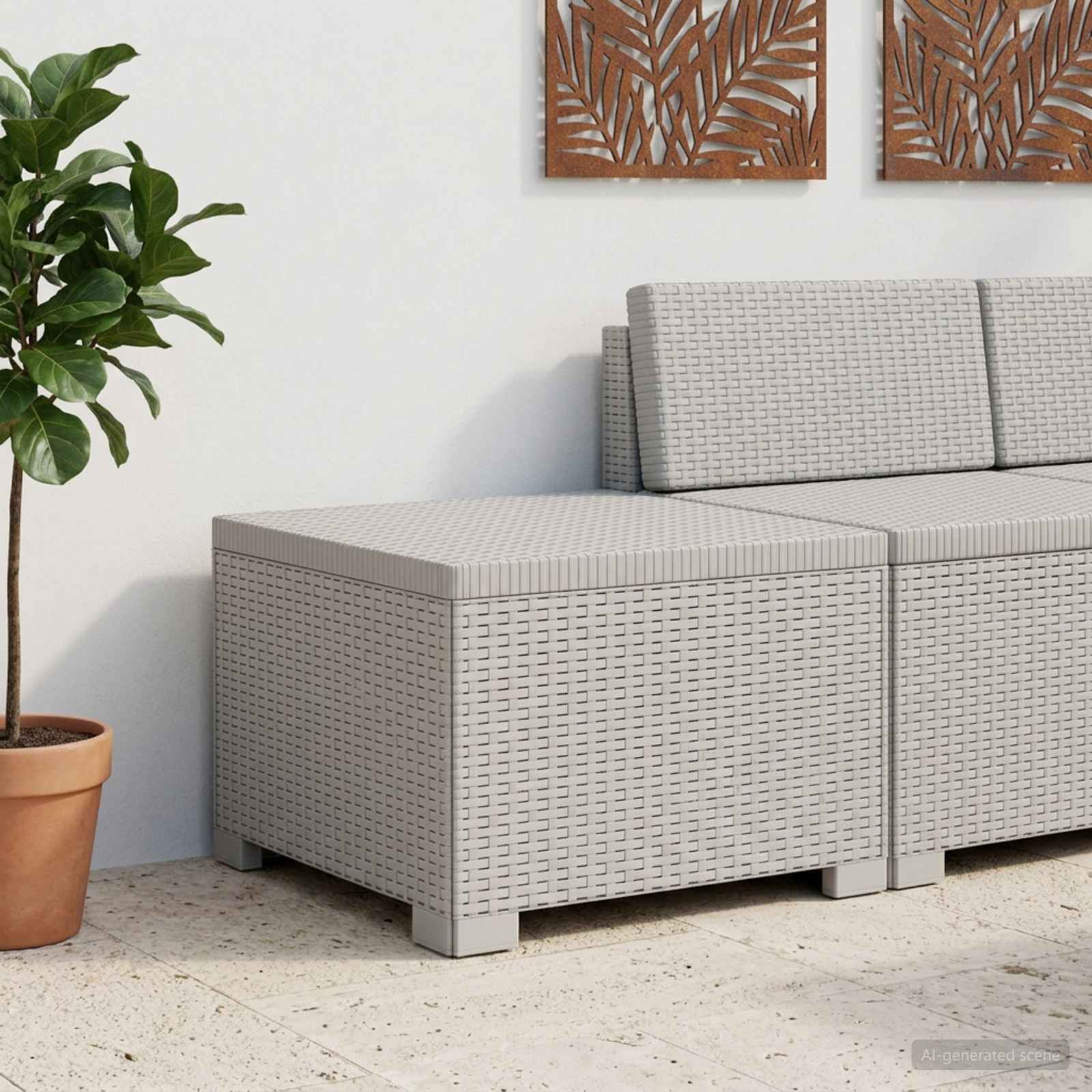 Sofa Ogrodowa 1-osobowa w Wyglądzie Rattanowym PP Biały vidaXL