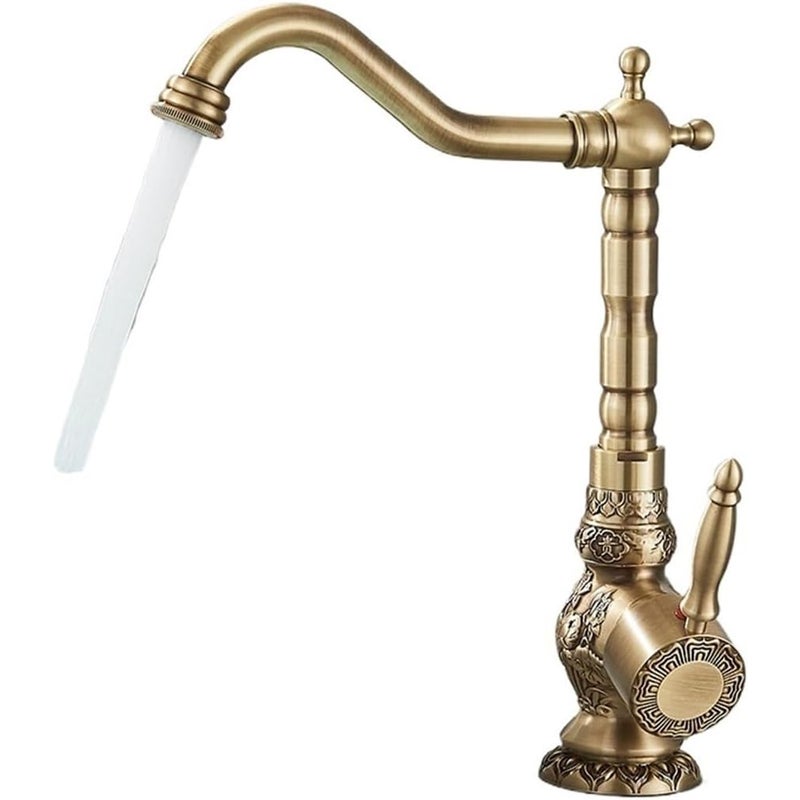 Hydrauliczna bateria umywalkowa, bateria rzeźbiona, bateria jednouchwytowa obrotowa, łazienka i kuchnia (wysoki standard).