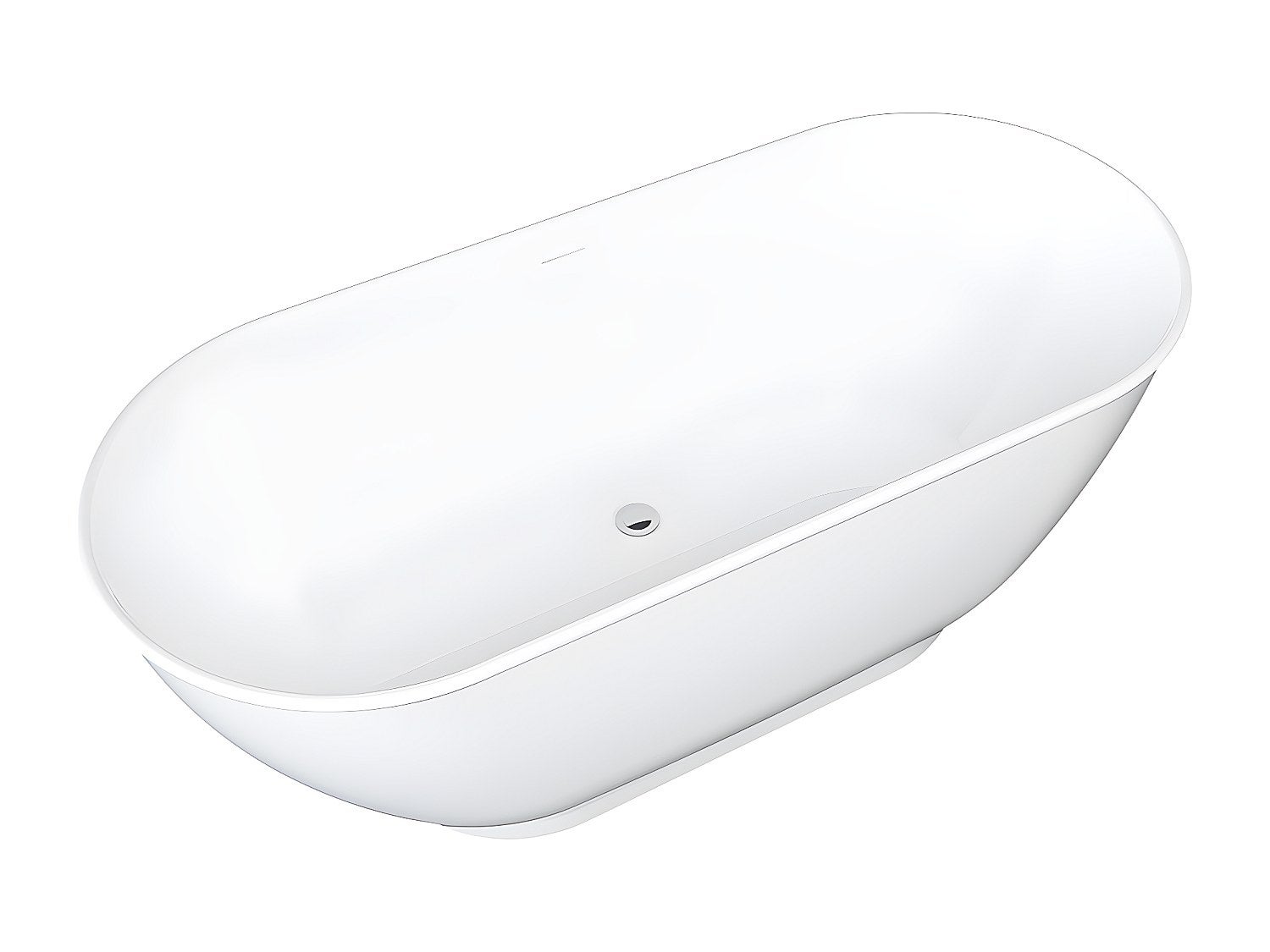 Wanna wolnostojąca owalna - 210 L - 150 x 74 x 57 cm - biała - akrylowa - MOBULA