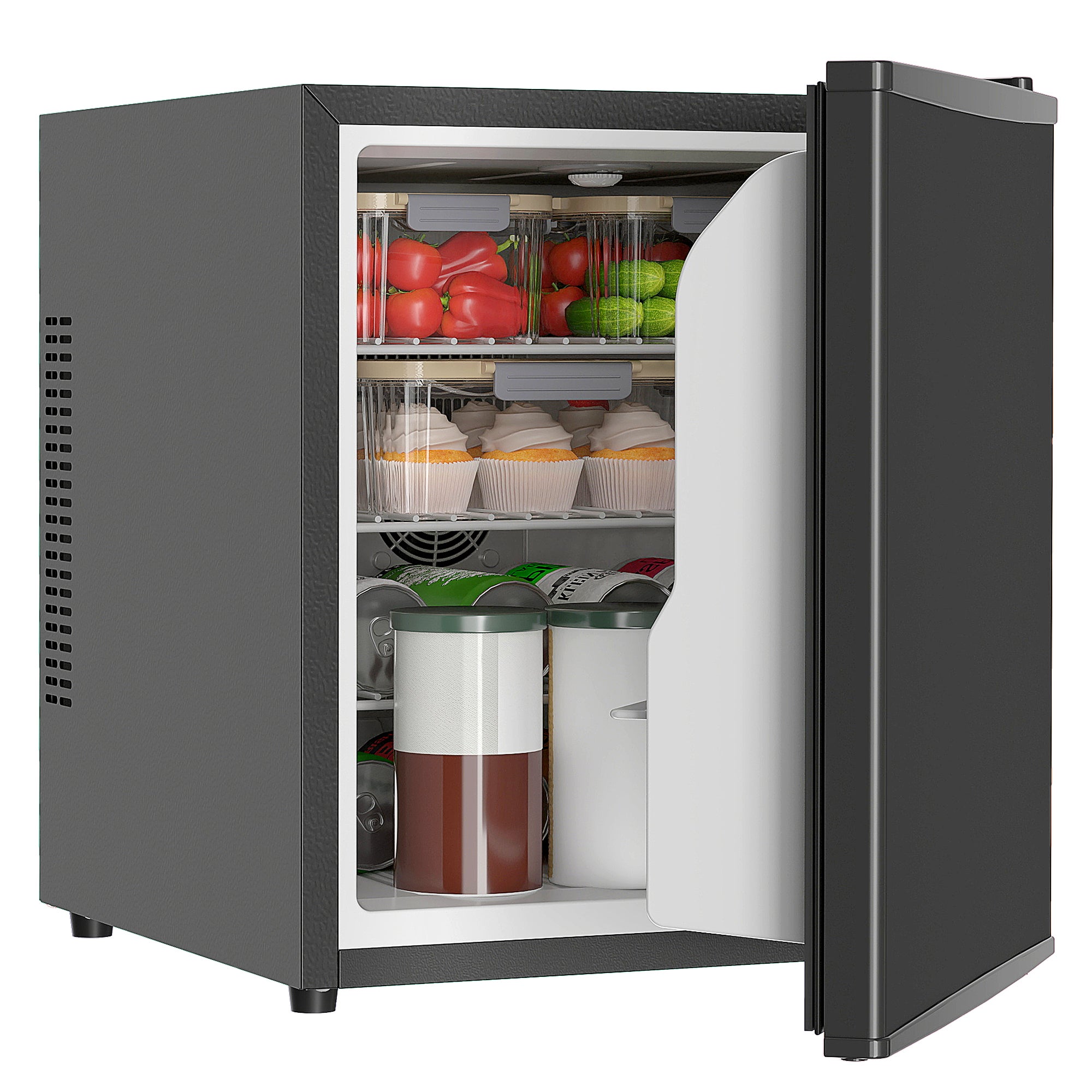 Mini lodówka 44 l/46 puszek Mała lodówka z regulowanym termostatem 43 x 51 x 51,3 cm, czarna