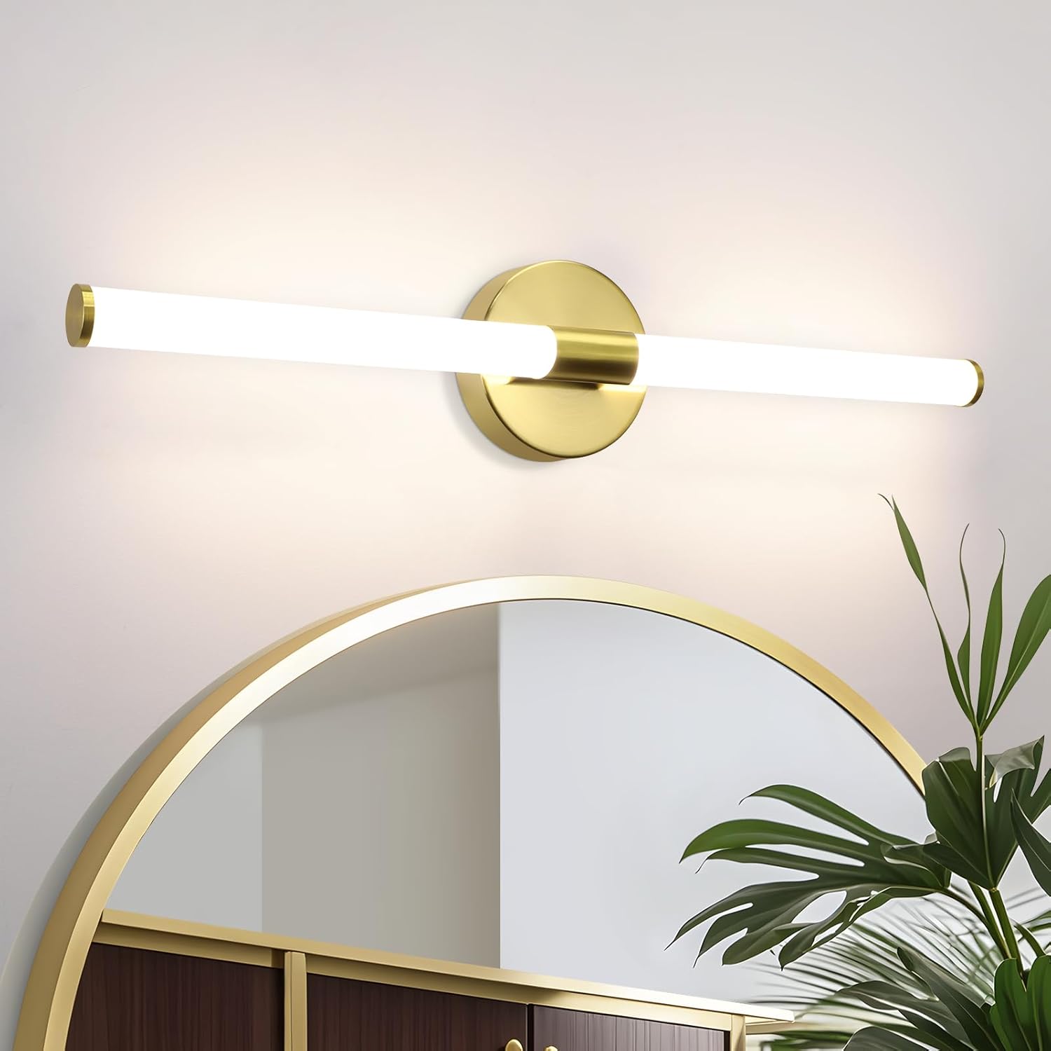Złota lampa łazienkowa LED do lustra - 40 cm złota lampa ścienna 10 W wodoodporna IP44 nowoczesna neutralna biel 4000 K lampa ścienna do mebli łazienk