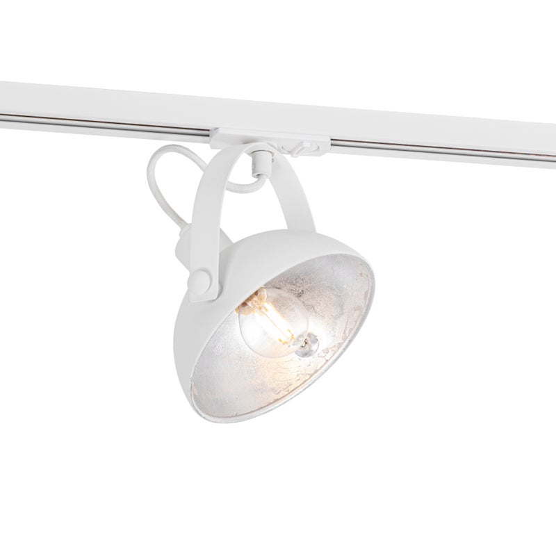 Qazqa przemysłowy reflektor szynowy - Iconic Magnax - biały, okrągły, max. 40w, kompatybilny z żarówką LED, e14, 17.9cm