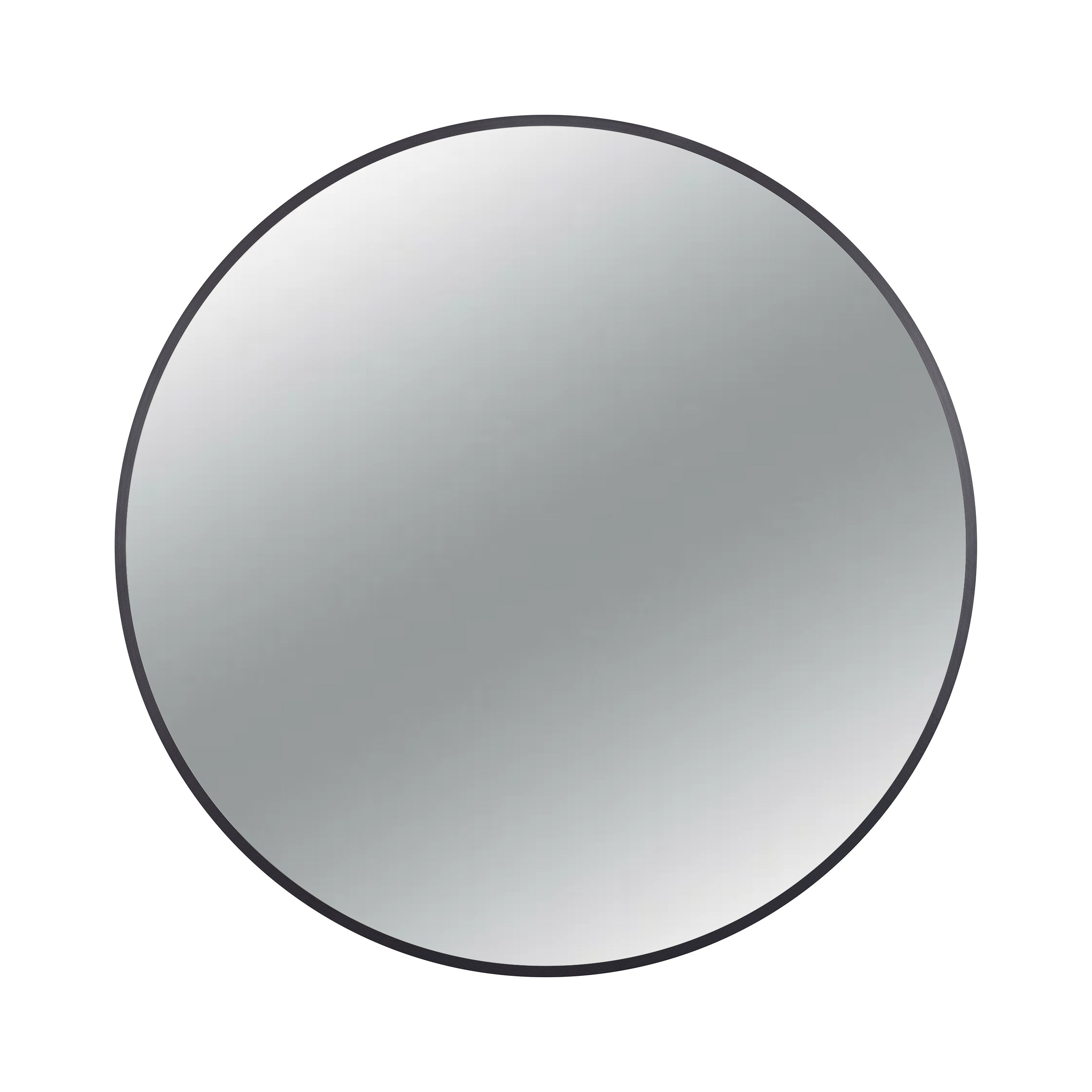 BALNEO - Lustro łazienkowe okrągłe czarne CORINA BLACK 80 cm - Lustro ścienne aluminiowa rama