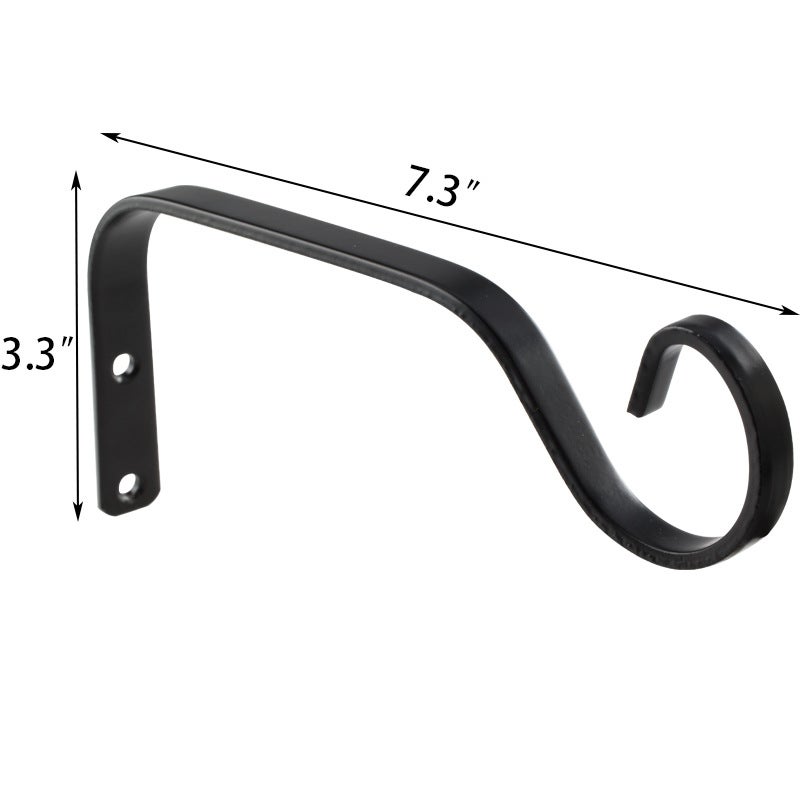 Noir Zestaw 2 metalowych haczyków ściennych z 2 wiszącymi łańcuchami do roślin, lampionów, karmników dla ptaków