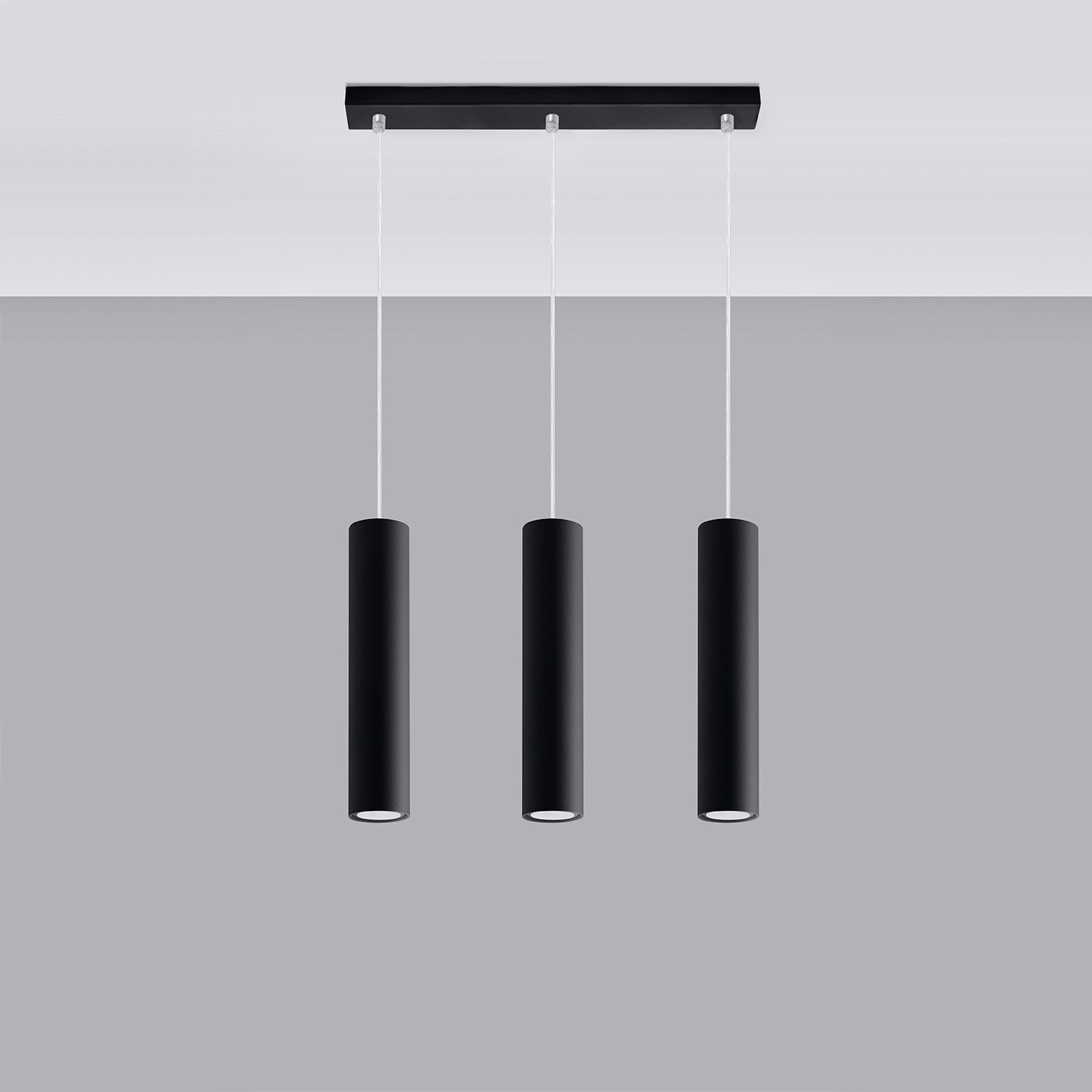 Suspension Acier Noir GU10 3 Lagos Line
