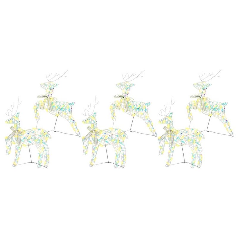 6x Renifer Świąteczny LED Ciepła Biel 180 LED Świecący
