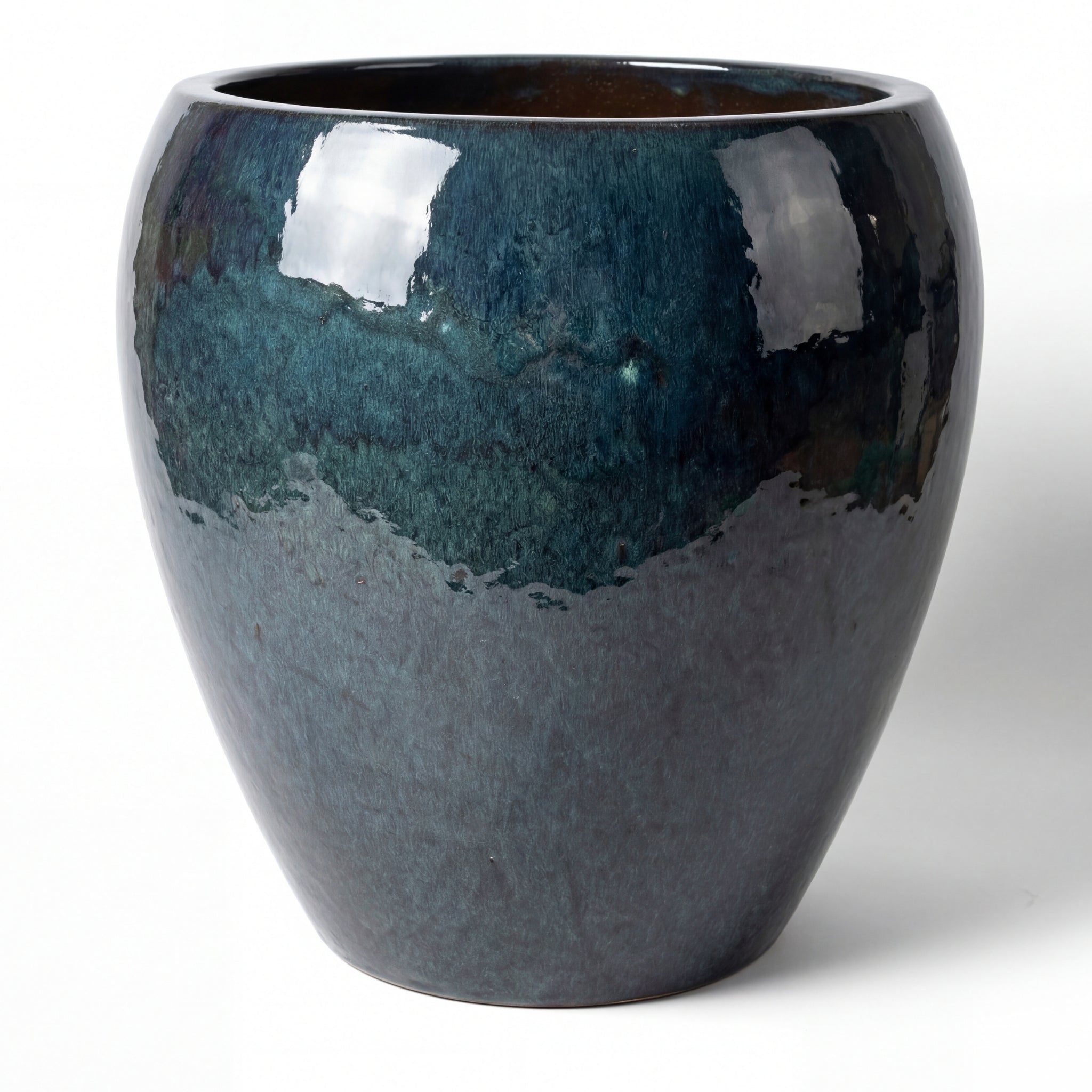 Donica ceramiczna Provencelia LAFONTAINE Szafirowy, sred.68 x H68 cm, mrozoodporna, rękodzieło, szkliwiona