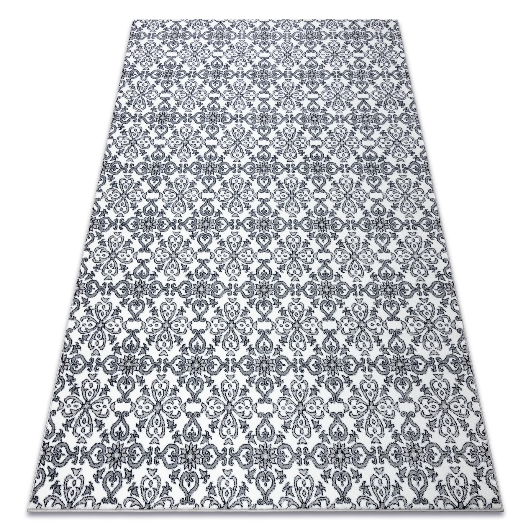 Dywan ARGENT - W4949 Kwiaty biały / szary 200x290 cm