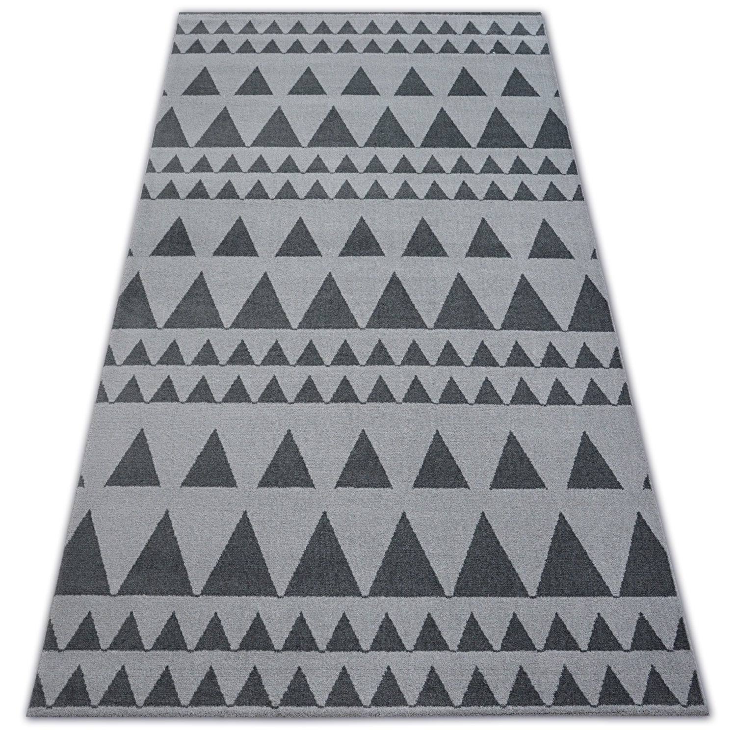 Dywan SENSE Micro 81243 TRÓJKĄTY srebrny/antracyt 160x230 cm