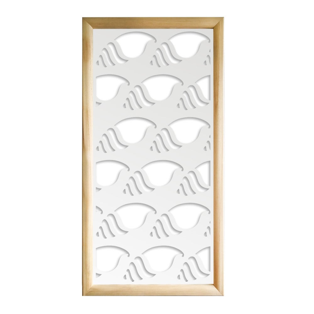 HERMITCRAB - Prostokątne moduły dekoracyjne z drewna i PCV - Rozmiar 73x148 cm - Grubość 64 mm - Kolor wewnętrzny BIAŁY