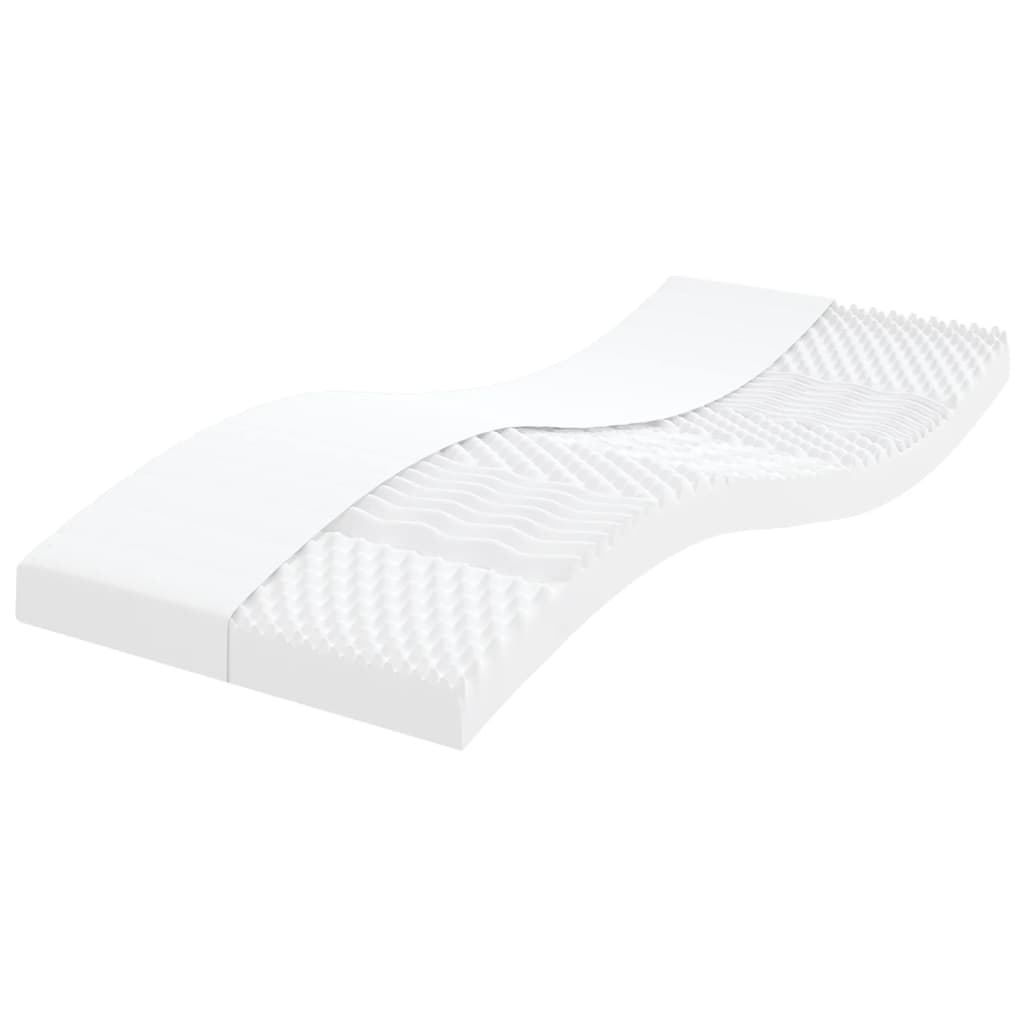 Materac piankowy, biały, 90x200 cm, 7-strefowy, twardość 20 ILD vidaXL