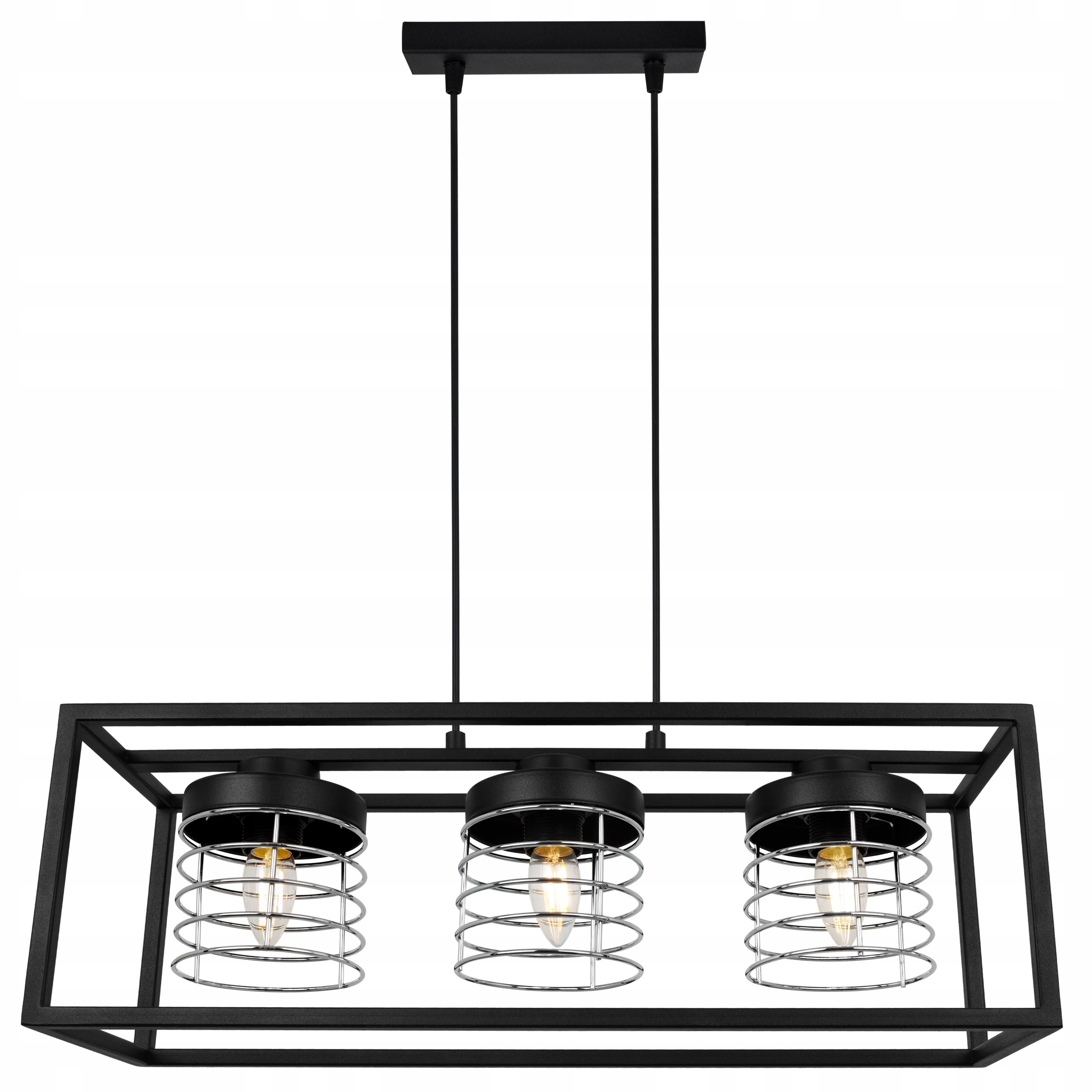 Lampa sufitowe wisząca Light Home LH Rasti Cage Klatka 3x E27 60W czarny/srebrny