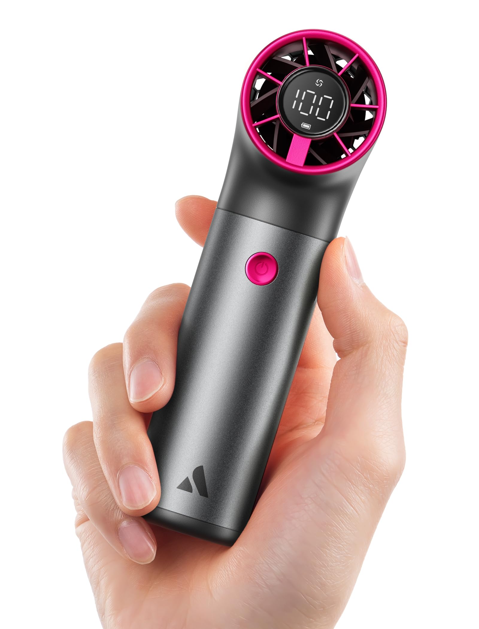 Mini wentylator przenośny ergonomiczny R 4500mAh 19000 RPM 7 prędkości aluminium szary i fioletowy